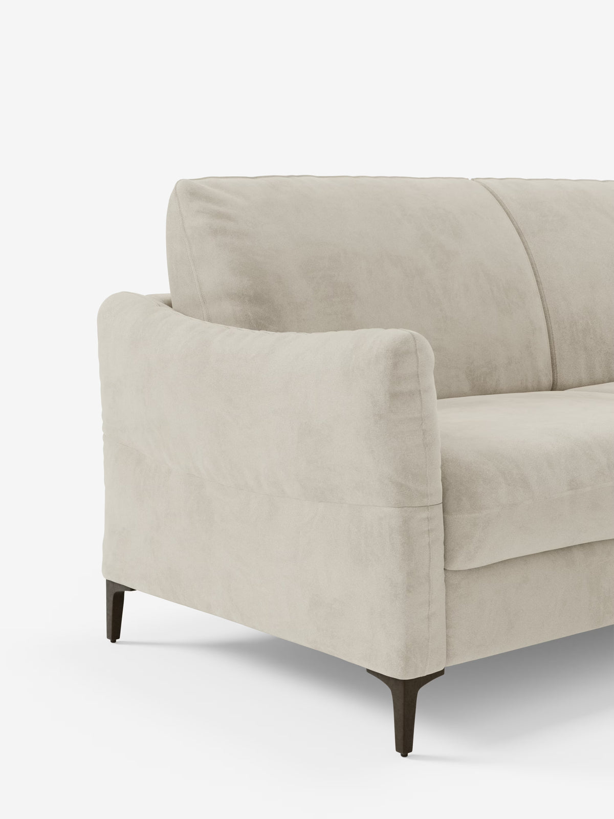 Dalia canapé-lit avec méridienne coffre de rangement et matelas de 18 cm de hauteur - pieds hauts et tissu anti-taches T30