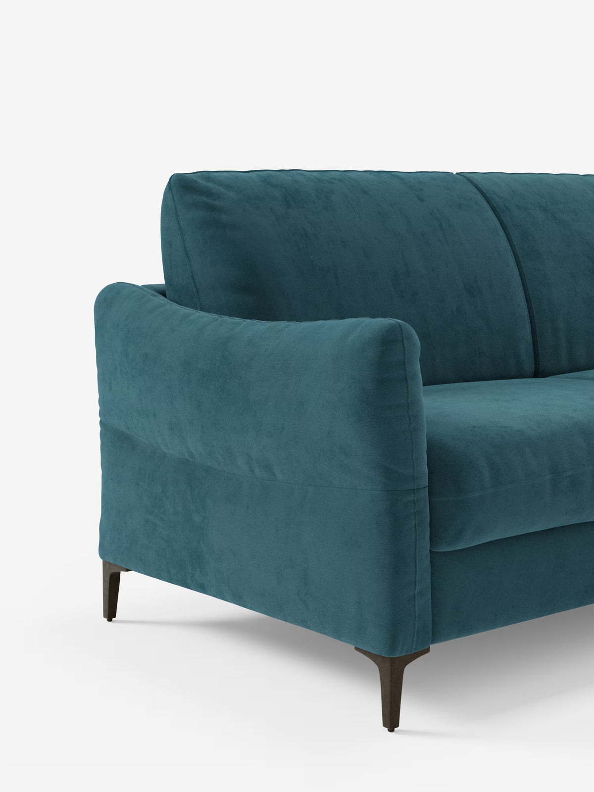 Dalia canapé-lit avec méridienne coffre de rangement et matelas de 18 cm de hauteur - pieds hauts et tissu anti-taches T30