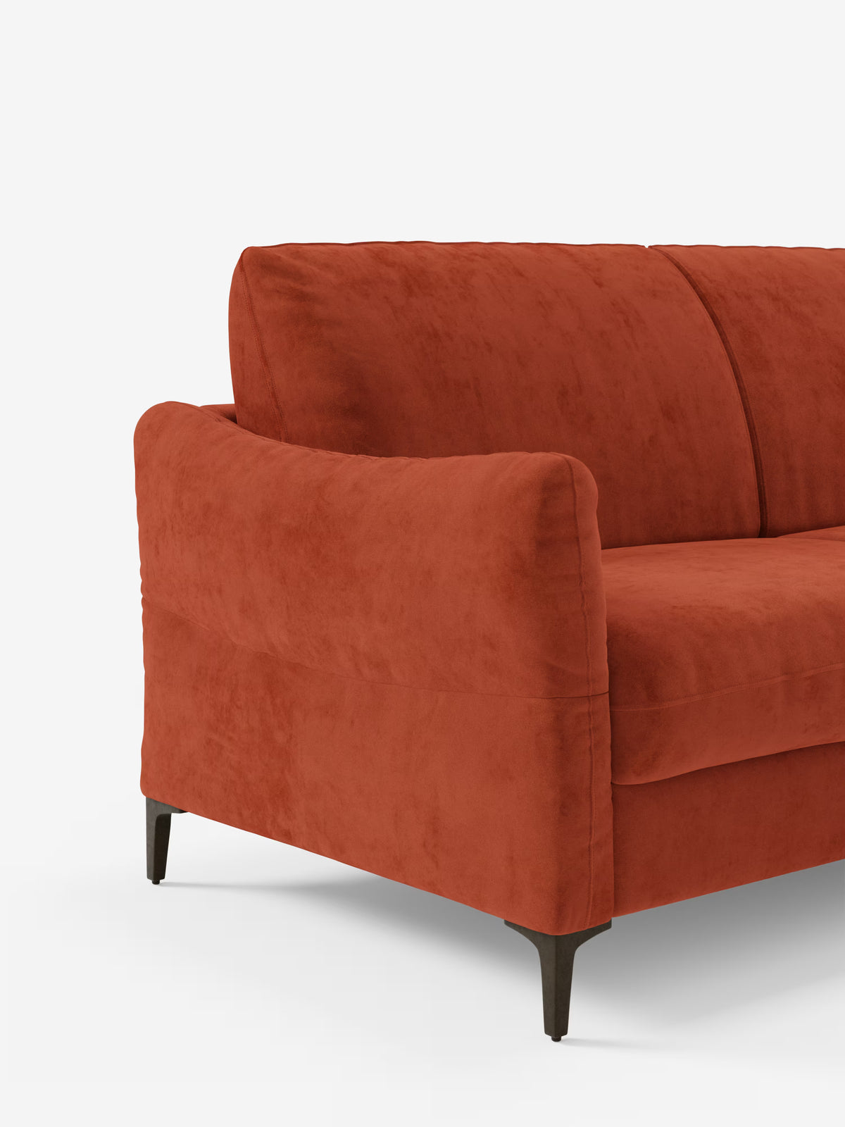 Dalia canapé-lit avec méridienne coffre de rangement et matelas de 18 cm de hauteur - pieds hauts et tissu anti-taches T30