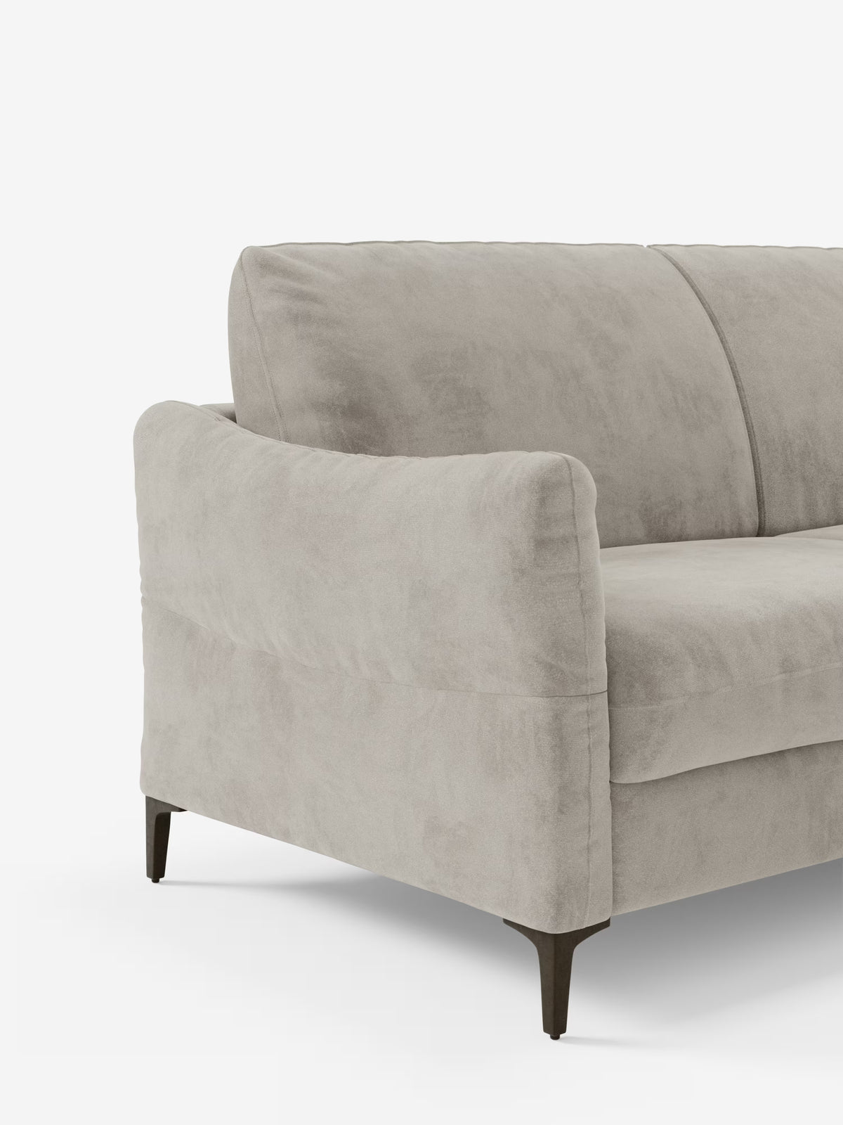 Dalia canapé-lit avec méridienne coffre de rangement et matelas de 18 cm de hauteur - pieds hauts et tissu anti-taches T30
