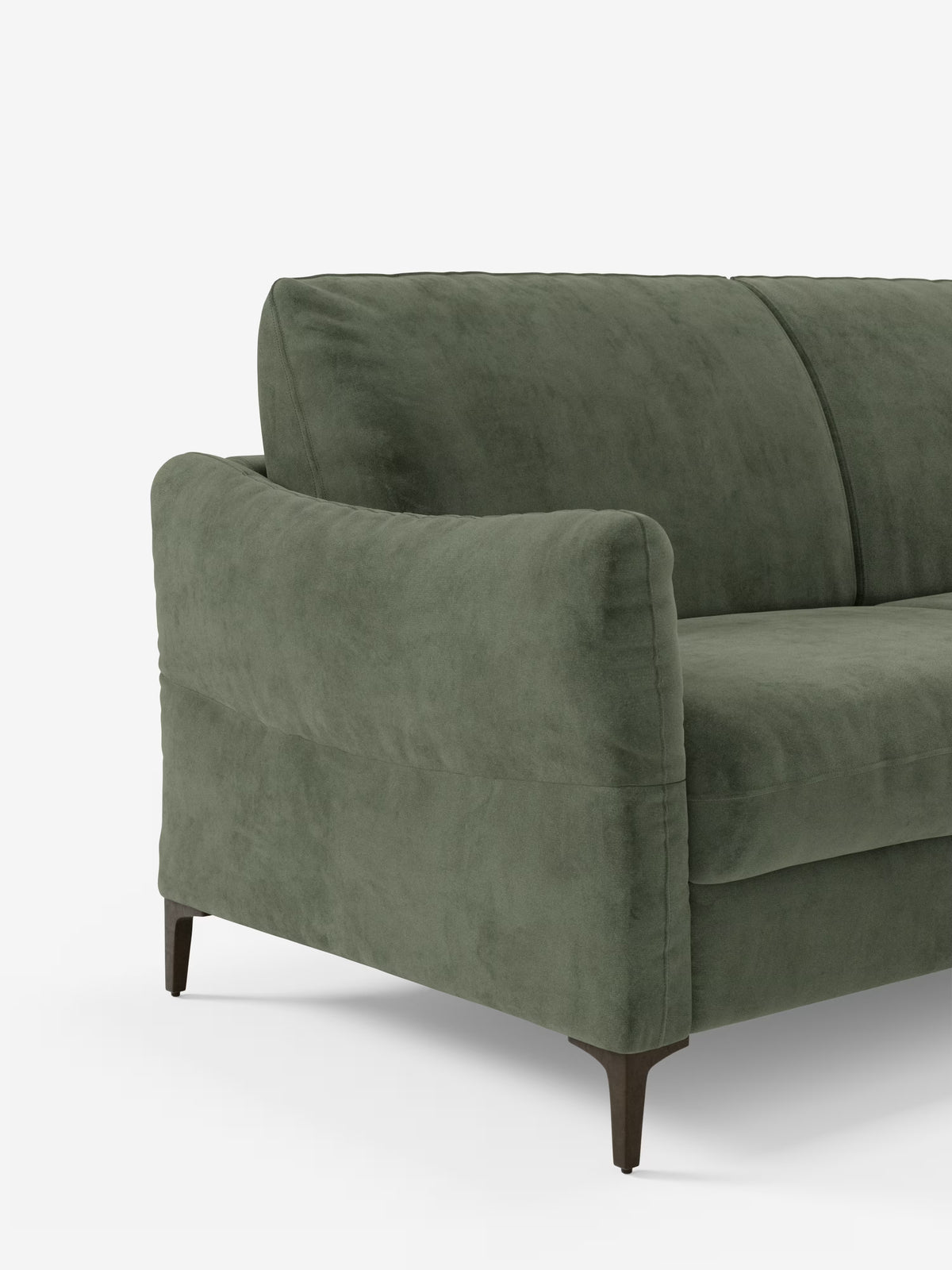 Dalia canapé-lit avec méridienne coffre de rangement et matelas de 18 cm de hauteur - pieds hauts et tissu anti-taches T30