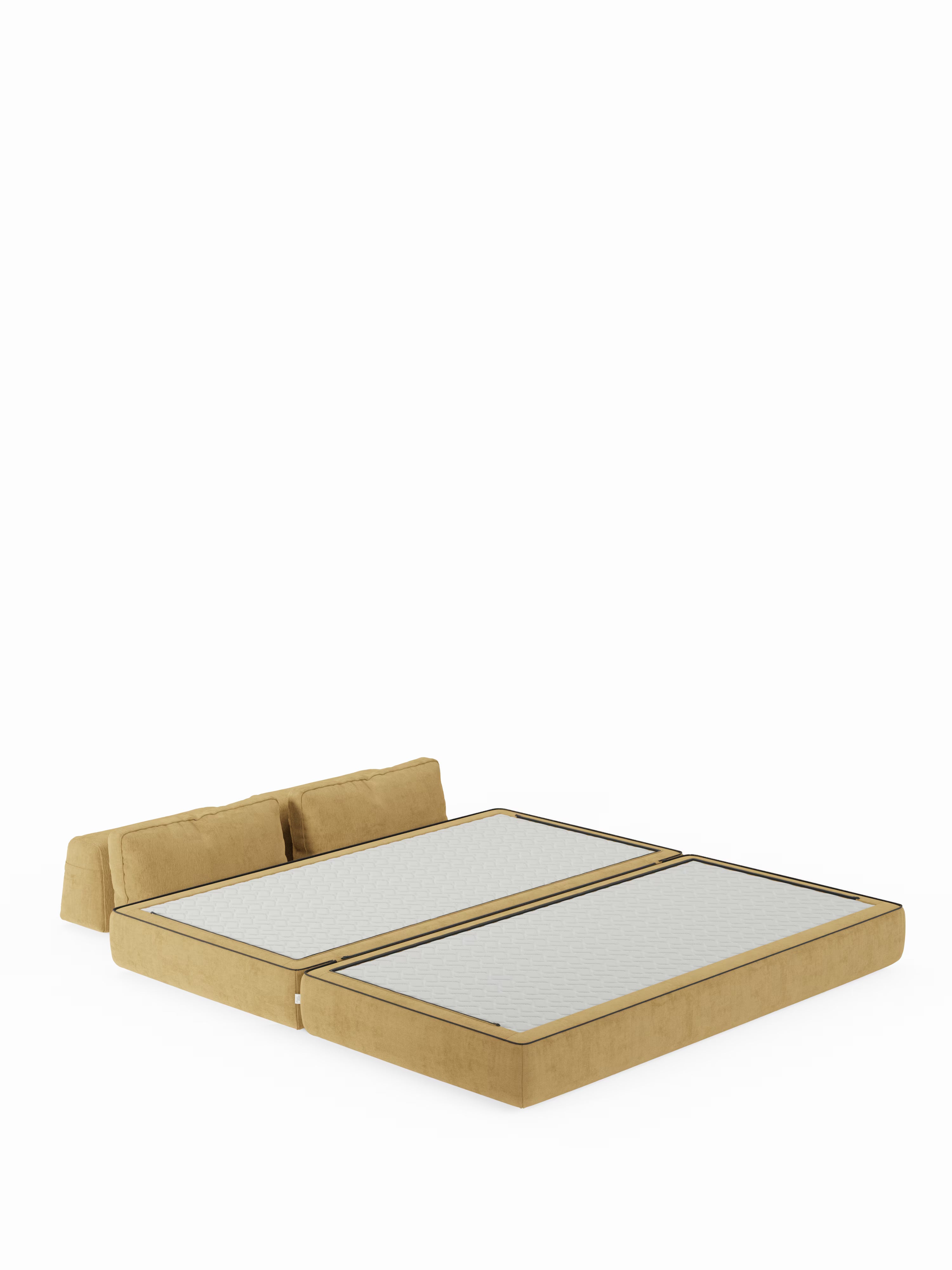 Rift divano letto matrimoniale 2 posti e 3 posti con schienali mobili - materasso alto 24 cm e memory foam in tessuto smacchiabile T31