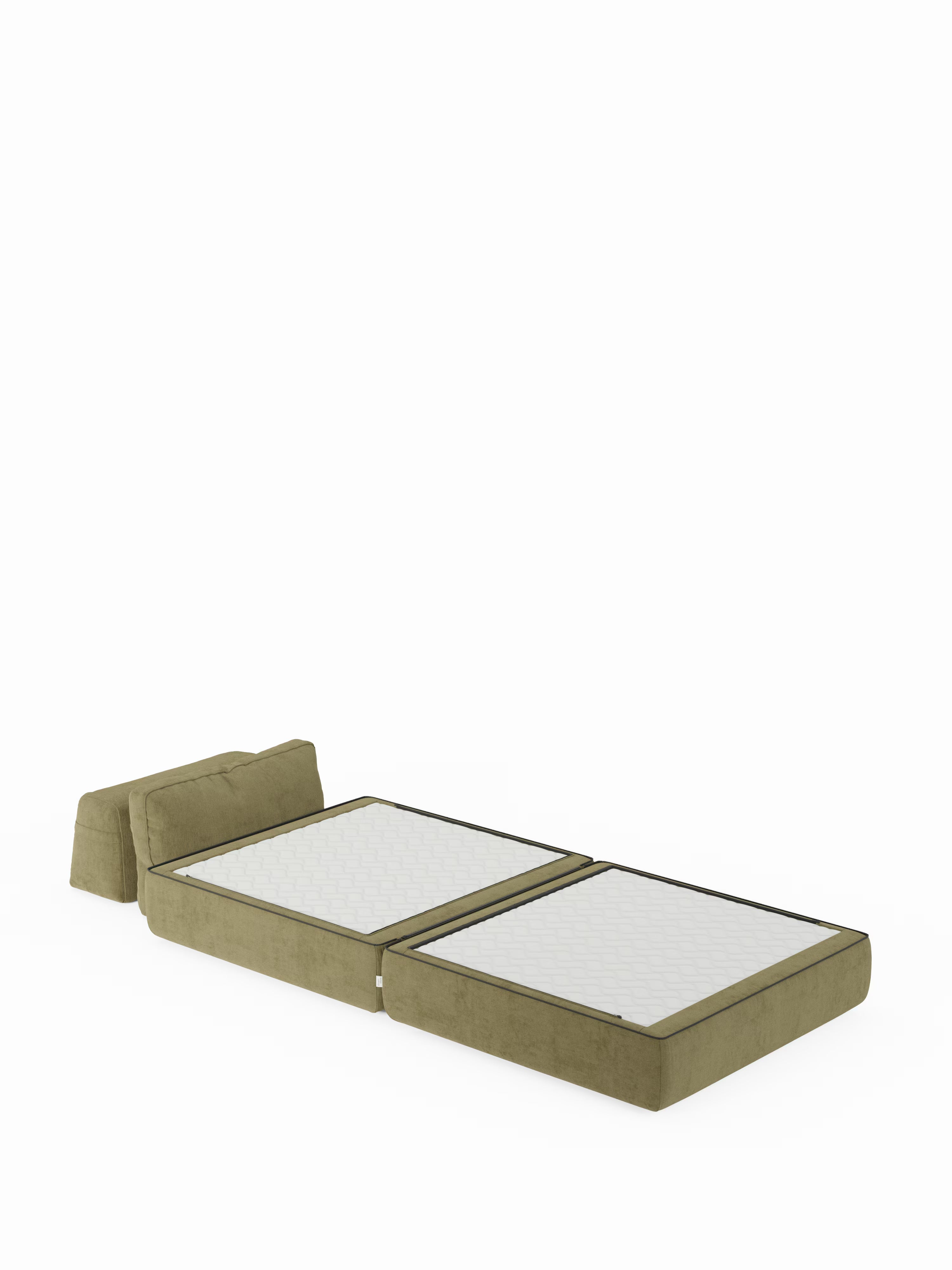 Rift fauteuil-lit avec matelas haut de 24 cm et mousse à mémoire de forme - dossier mobile et tissu antitache T31