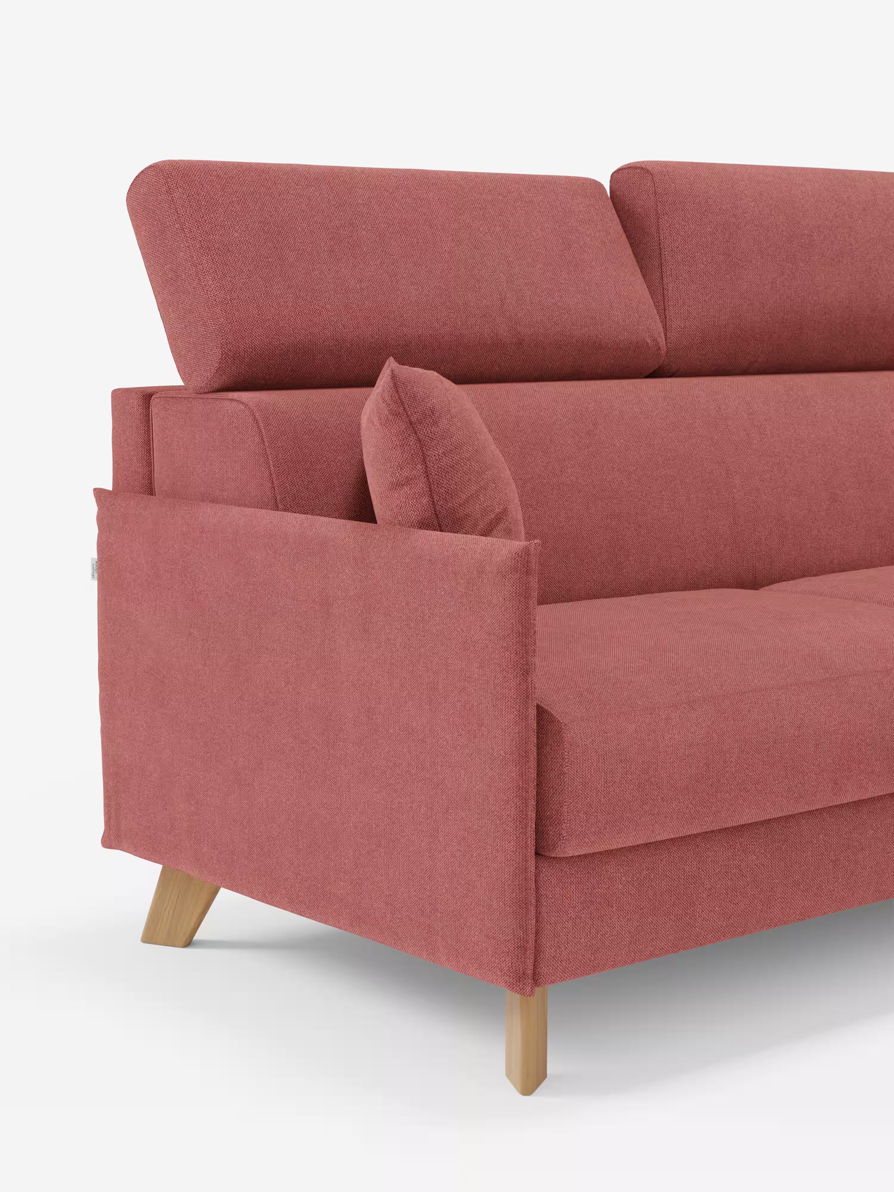 Sole Canapé d'angle convertible avec chaise longue avec coffre et têtières inclinables - tissu détachable T23