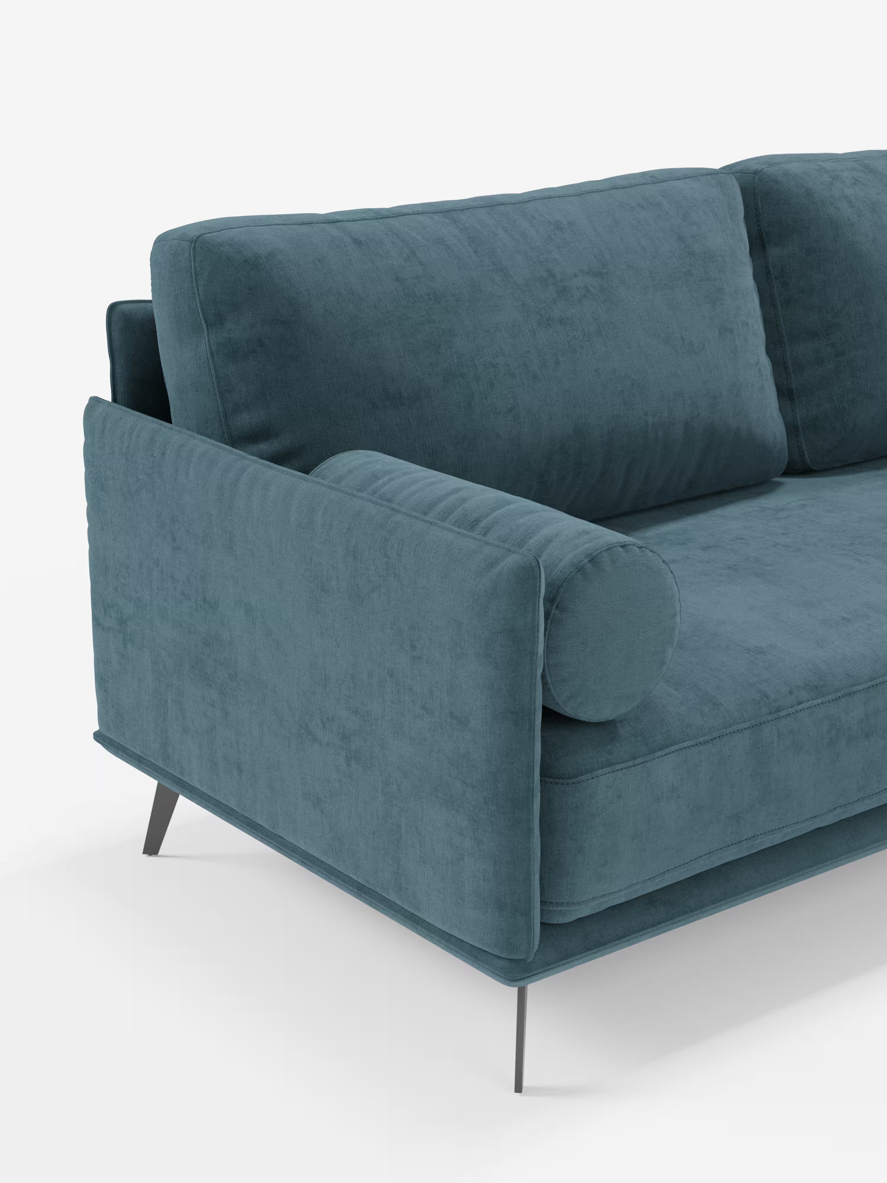 Basalto Canapé linéaire 2 3 et 4 places avec assise unique et base en métal en tissu anti-taches T31