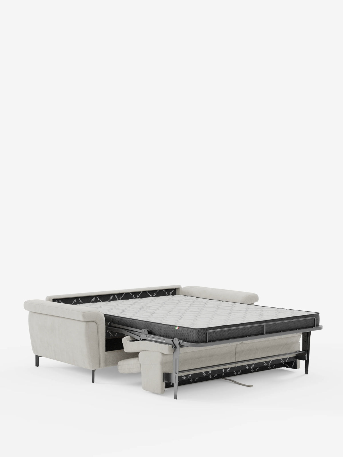 Capri canapé convertible design avec pieds hauts - têtières réglables en tissu raffiné effet velours détachable T30