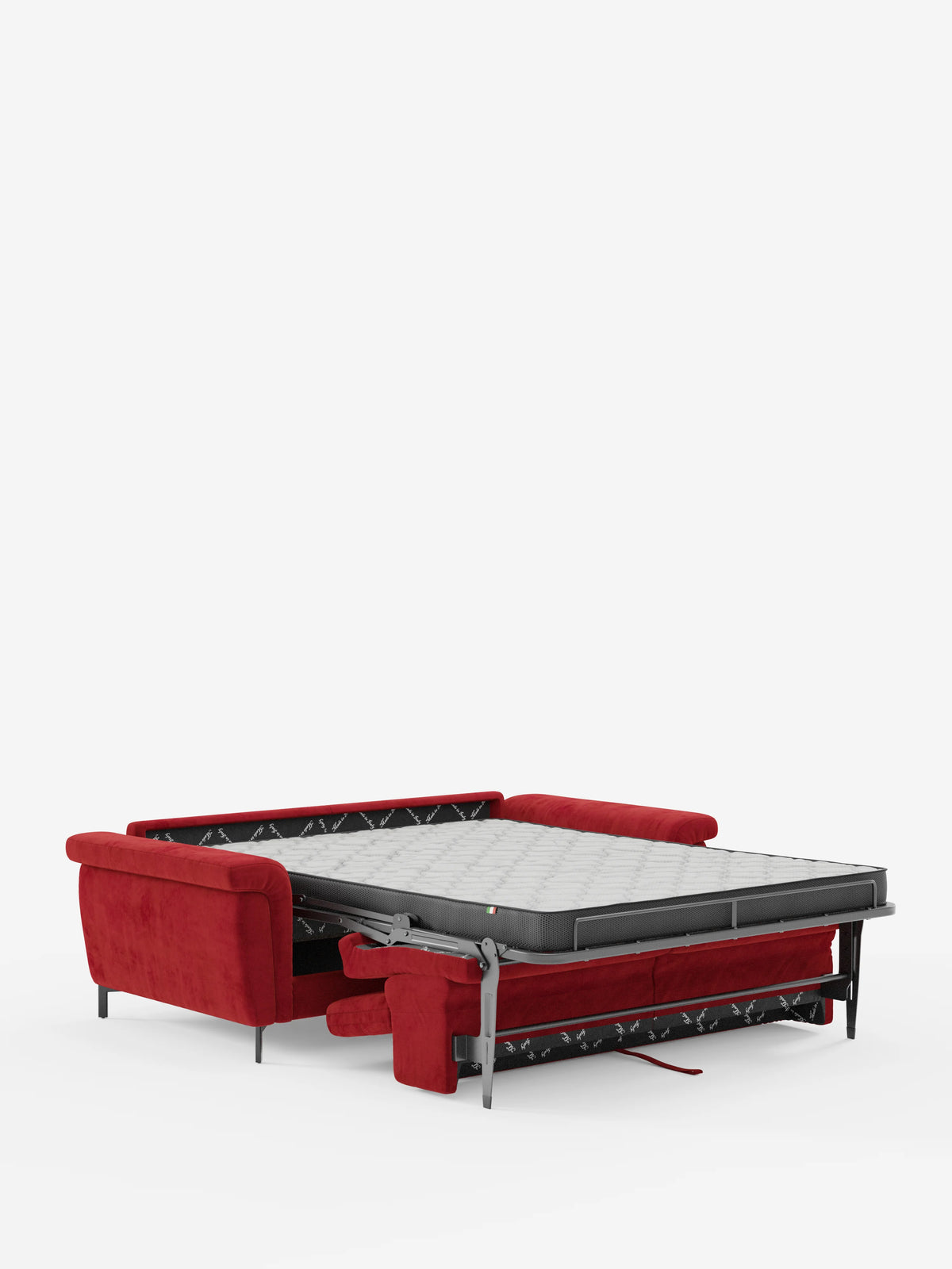 Capri canapé convertible design avec pieds hauts - têtières réglables en tissu raffiné effet velours détachable T30