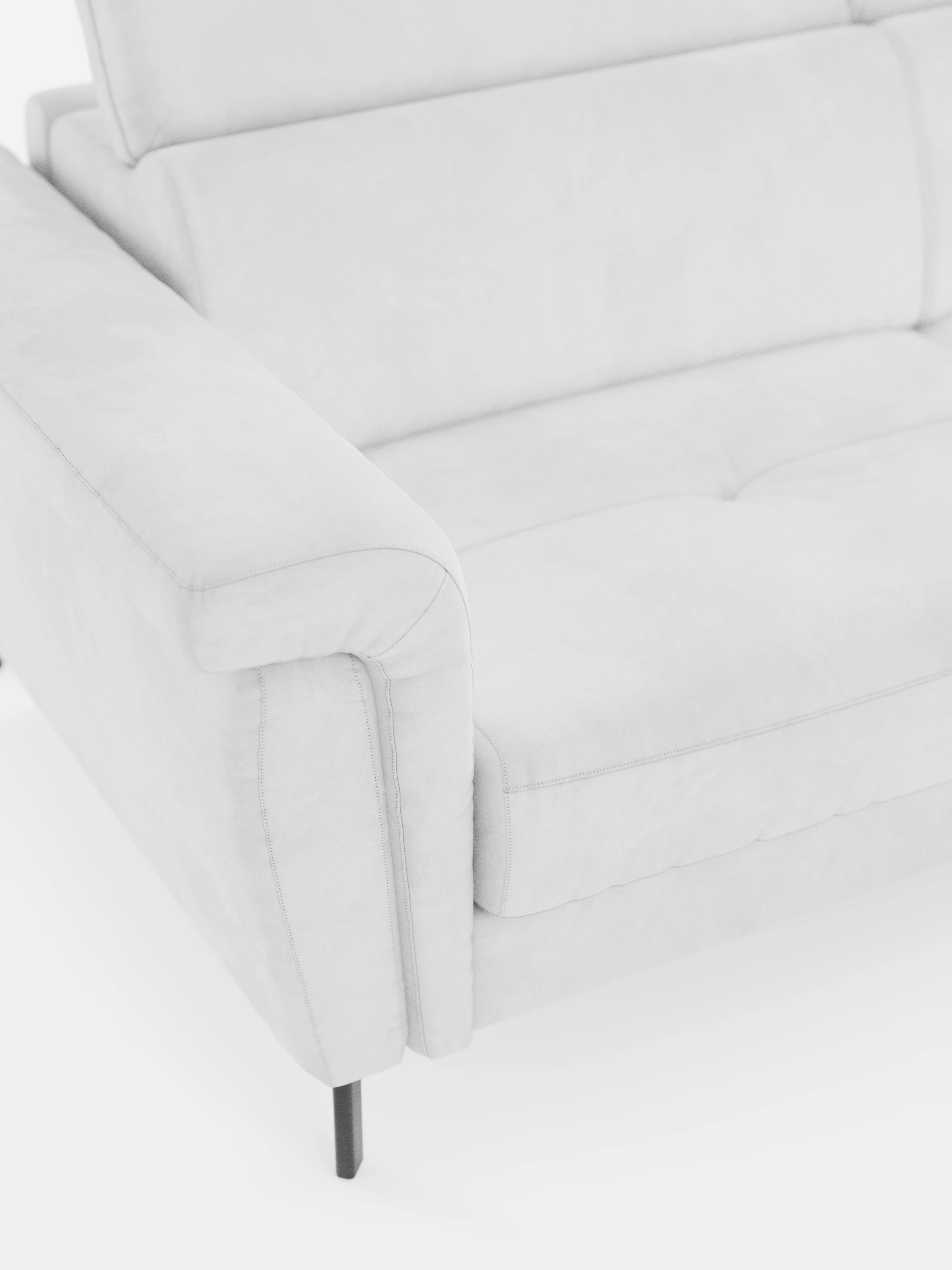 Capri canapé convertible avec méridienne coffre et têtières réglables - Tissu Effet Velours Détachable T30
