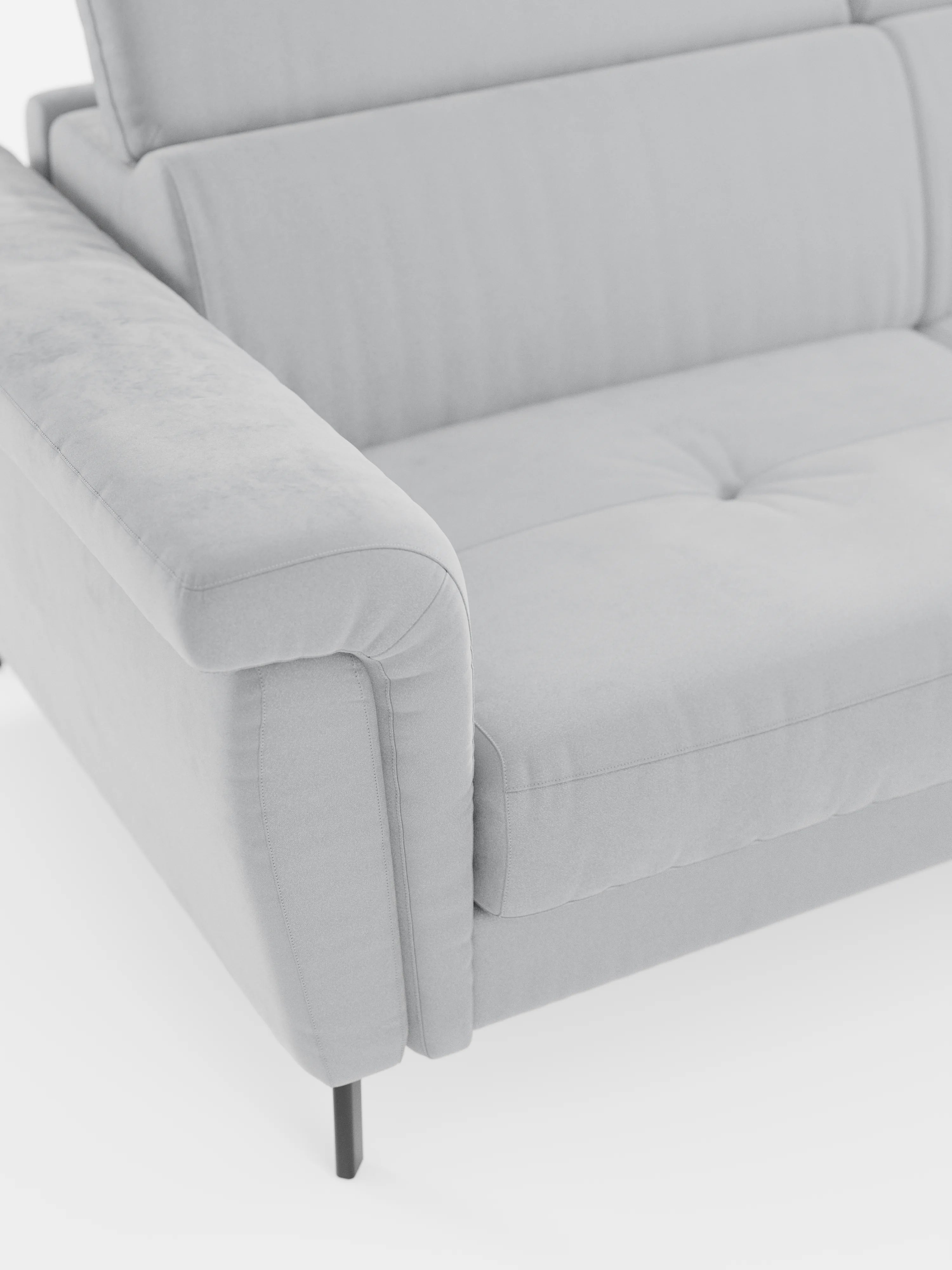 Capri canapé convertible avec méridienne coffre et têtières réglables - Tissu Effet Velours Détachable T30