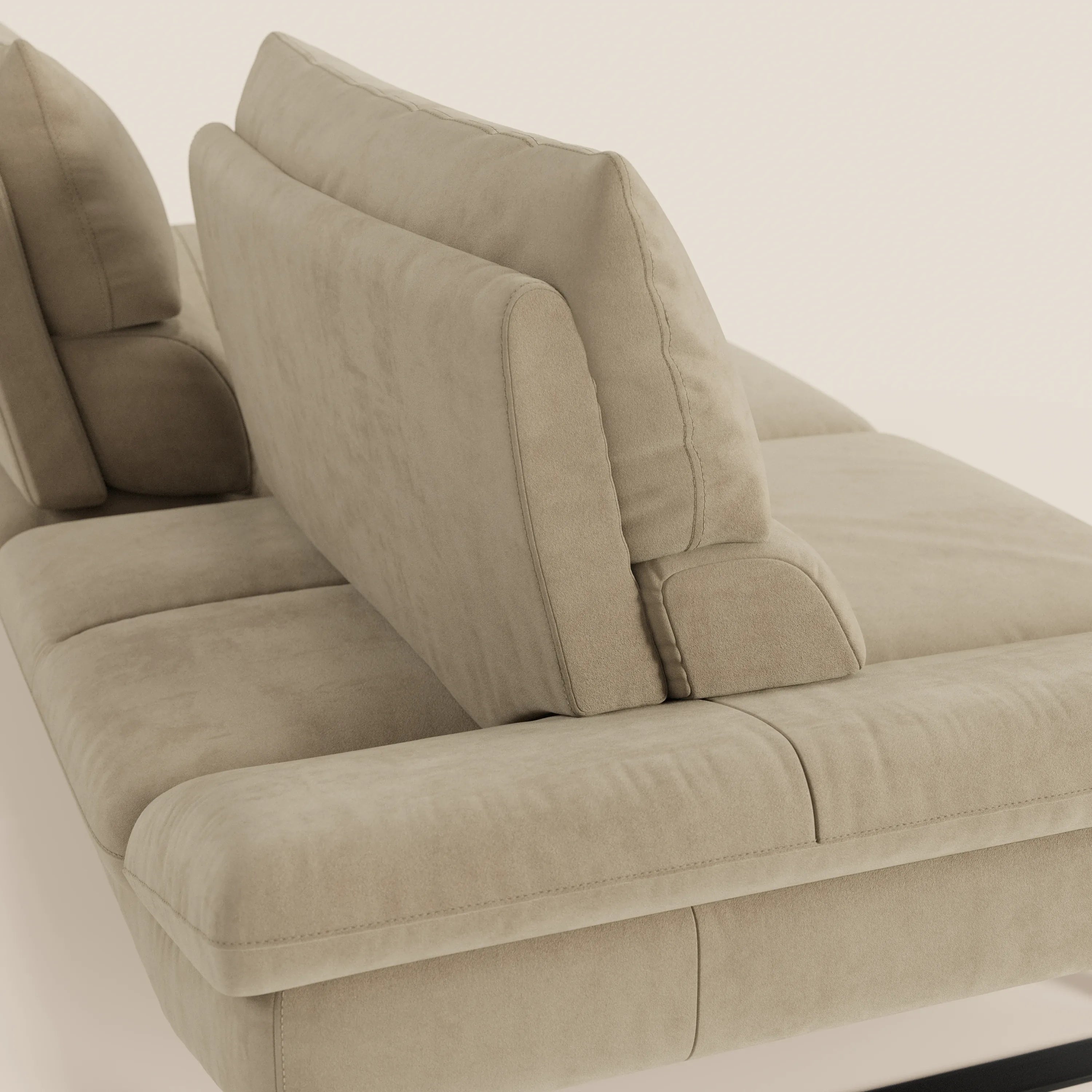 Eclipse Divano dal design moderno 2 e 3 posti con schienali traslanti - piedini alti in elegante microfibra smacchiabile T11 - divani.store