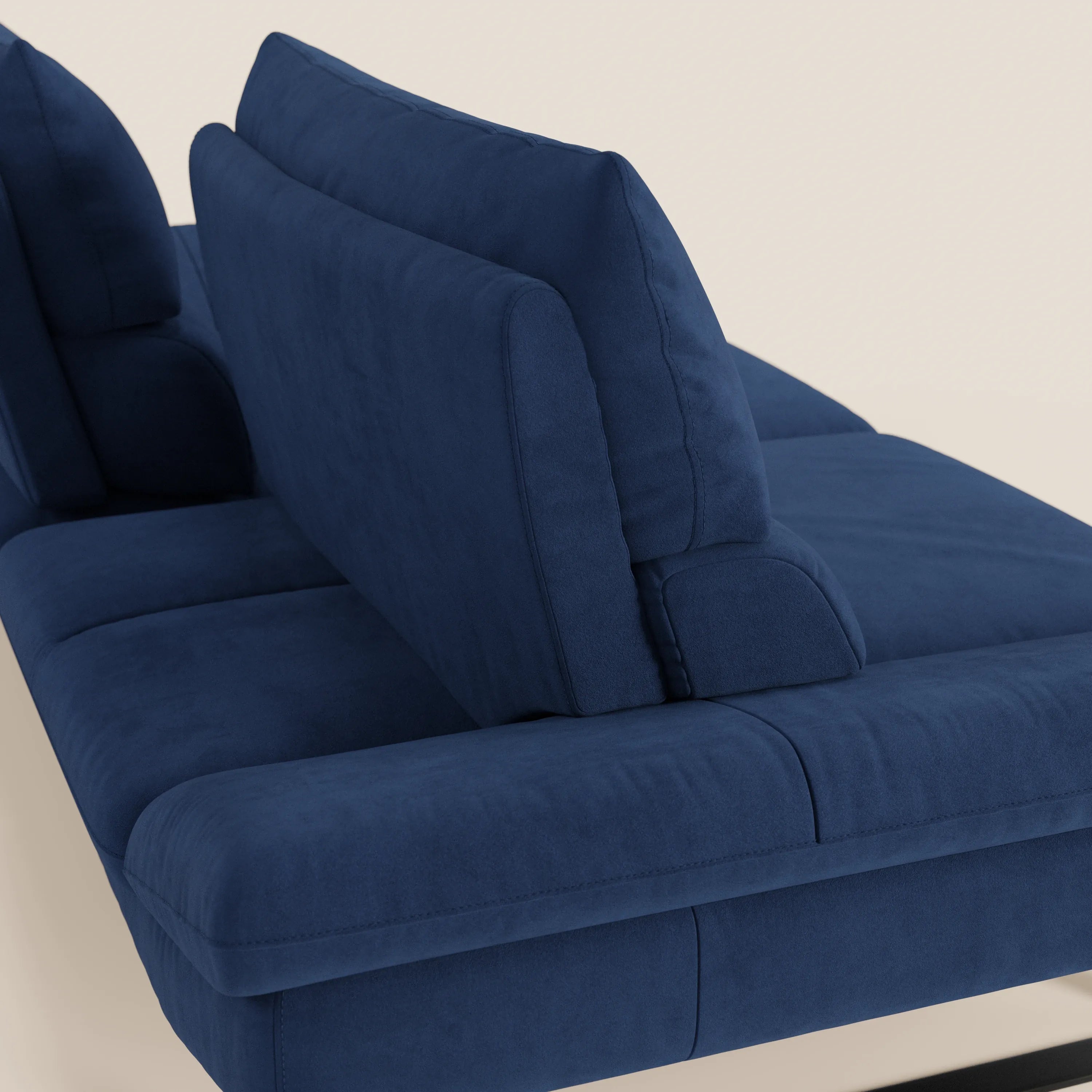 Eclipse Divano dal design moderno 2 e 3 posti con schienali traslanti - piedini alti in elegante microfibra smacchiabile T11 - divani.store