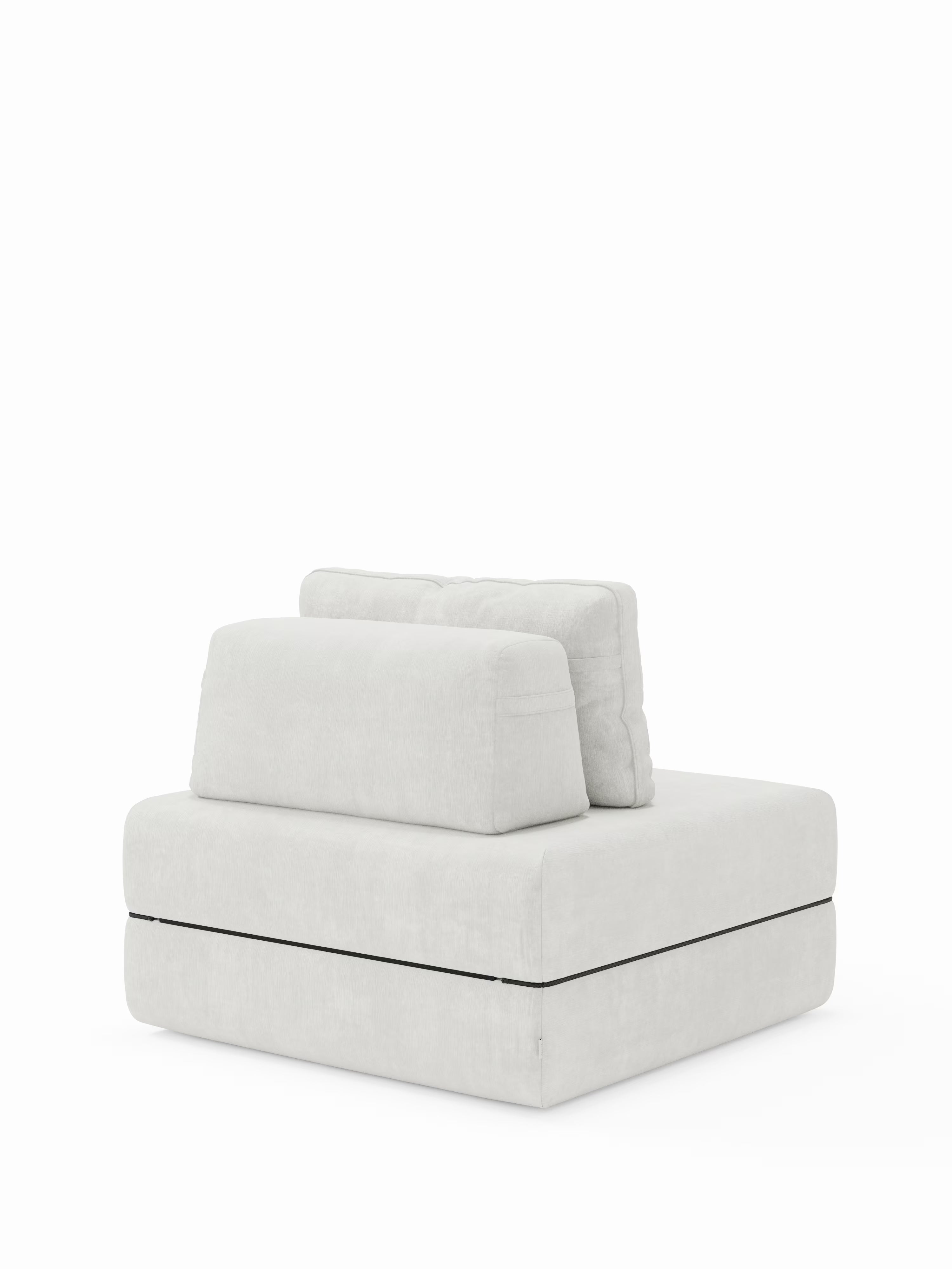 Rift fauteuil-lit avec matelas haut de 24 cm et mousse à mémoire de forme - dossier mobile et tissu antitache T31