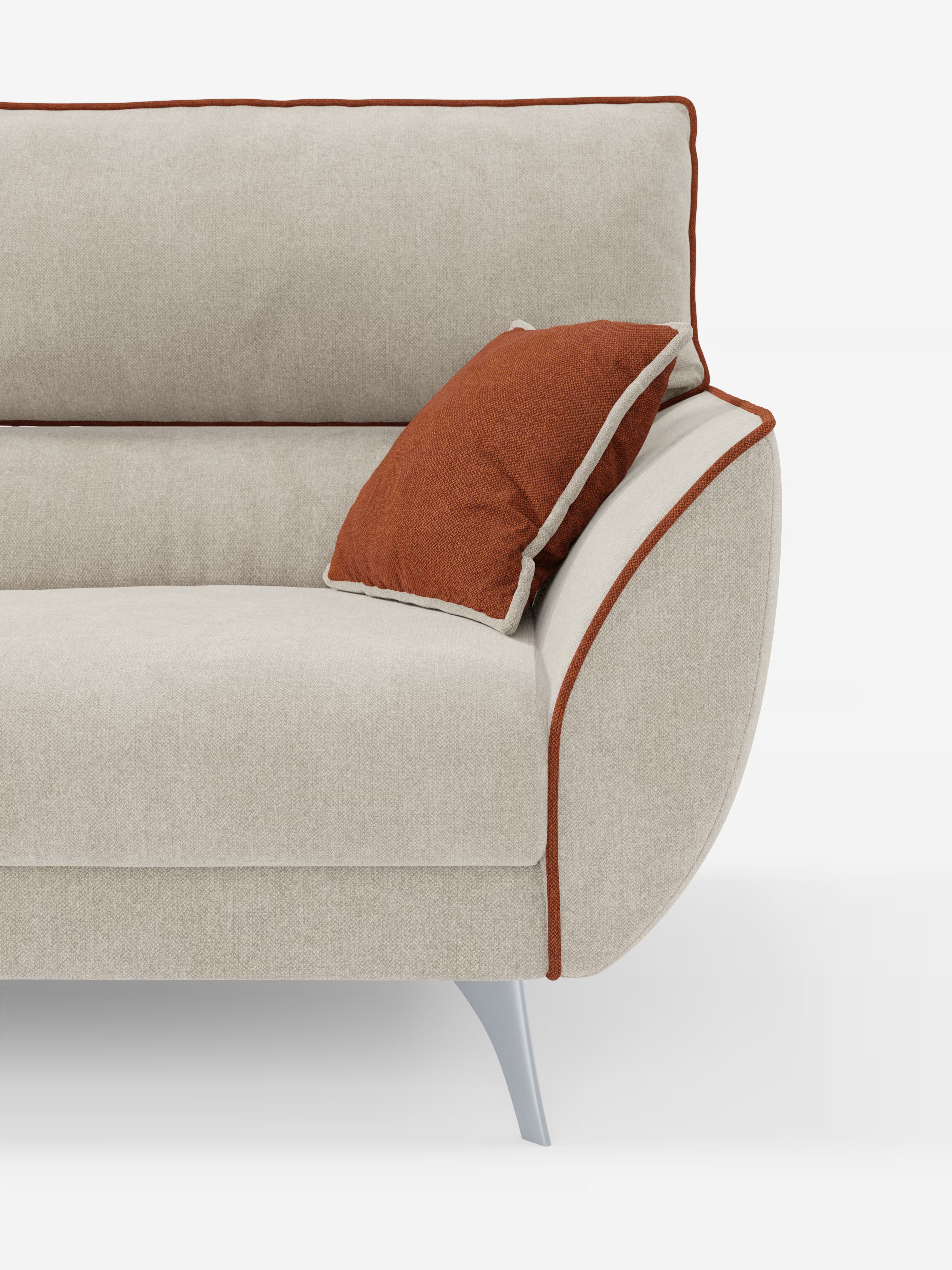 Michelangelo 4 places bicolore - Canapé avec 3 assises coulissantes et têtières réglables en tissu détachable T23