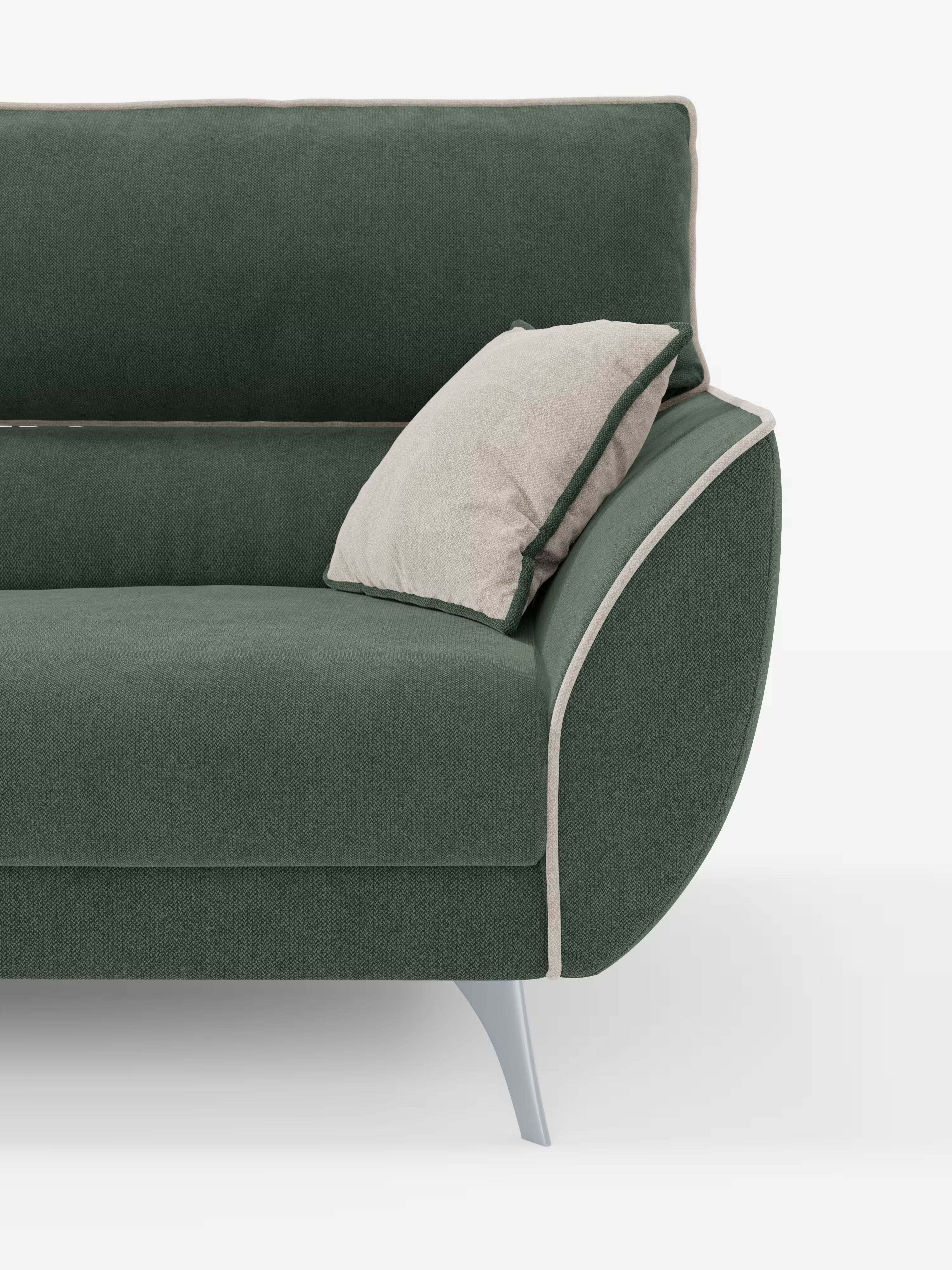 Michelangelo 4 places bicolore - Canapé avec 3 assises coulissantes et têtières réglables en tissu détachable T23