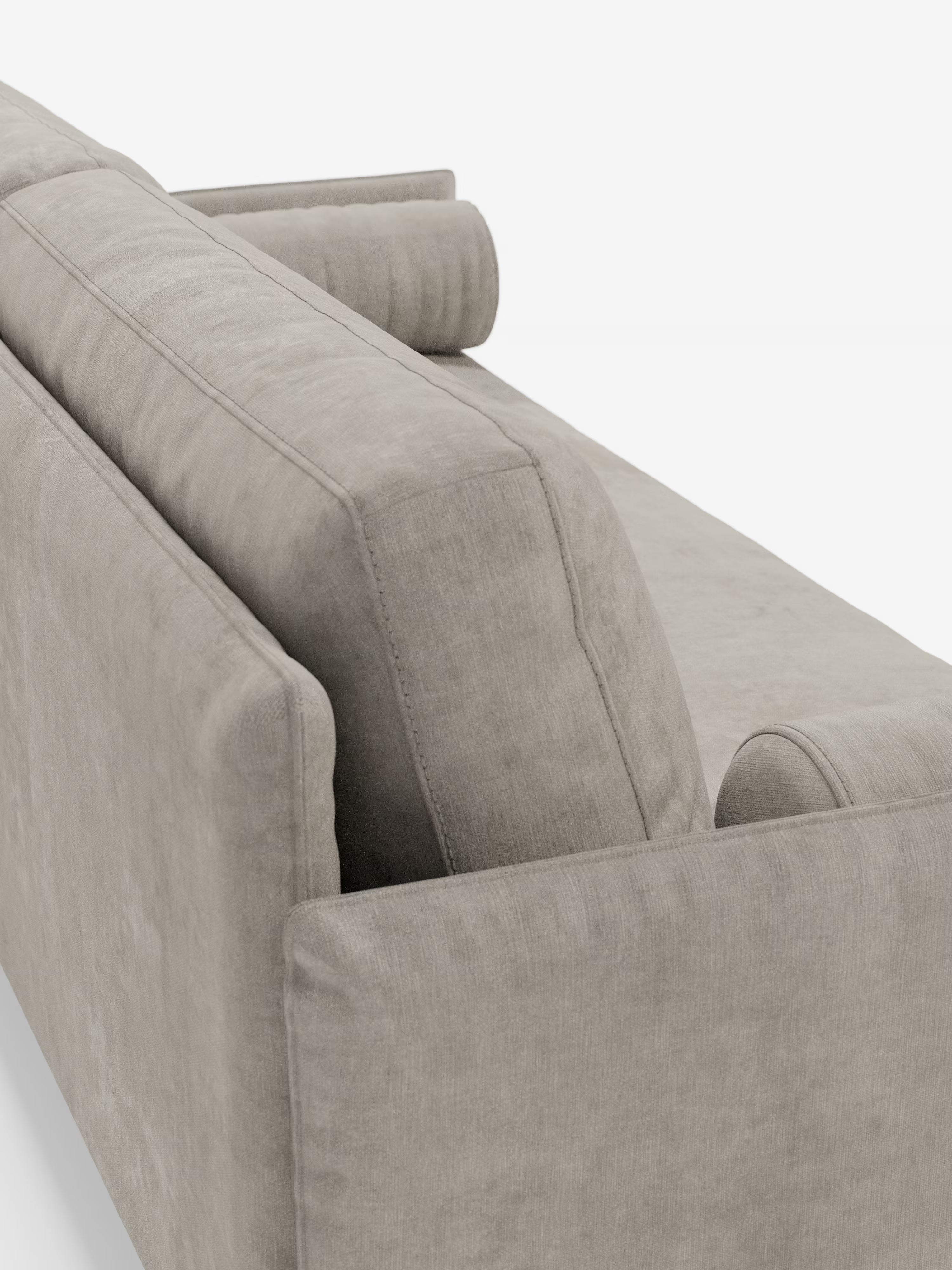 Basalto Canapé linéaire 2 3 et 4 places avec assise unique et base en métal en tissu anti-taches T31