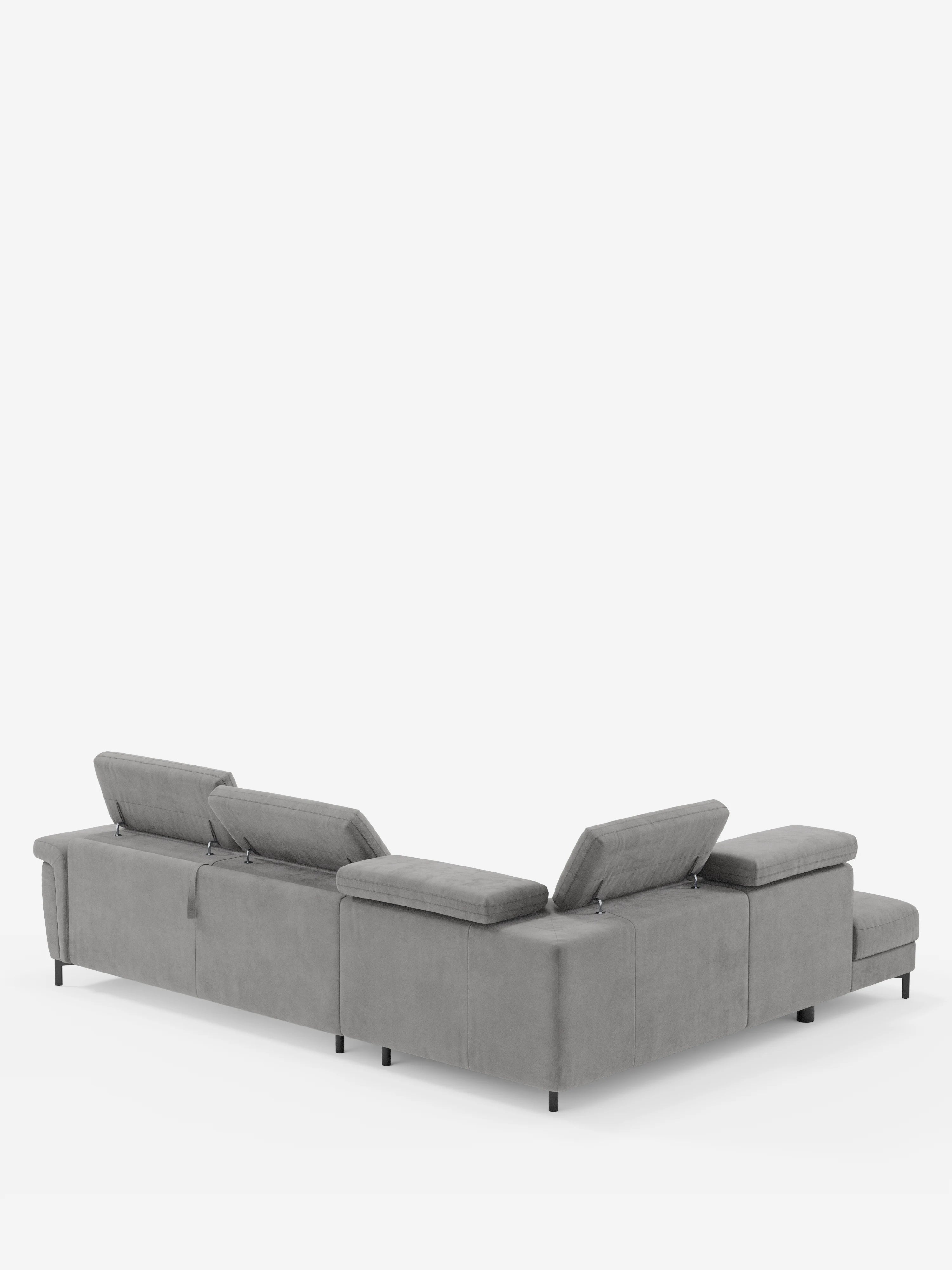 Capri canapé d'angle convertible avec Têtières Réglables et Matelas haute performance en Tissu Effet Velours Détachable T30