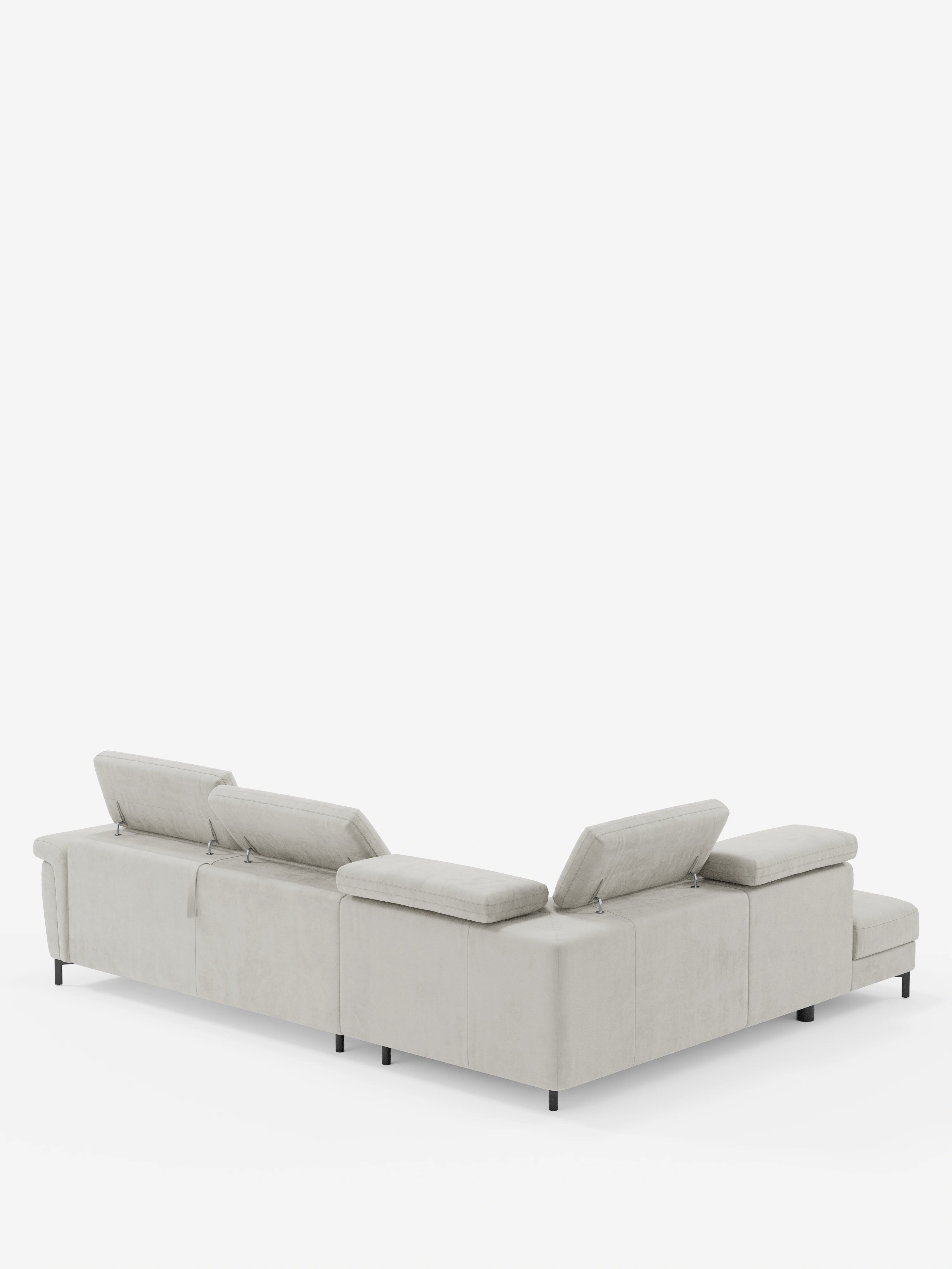 Capri canapé d'angle convertible avec Têtières Réglables et Matelas haute performance en Tissu Effet Velours Détachable T30