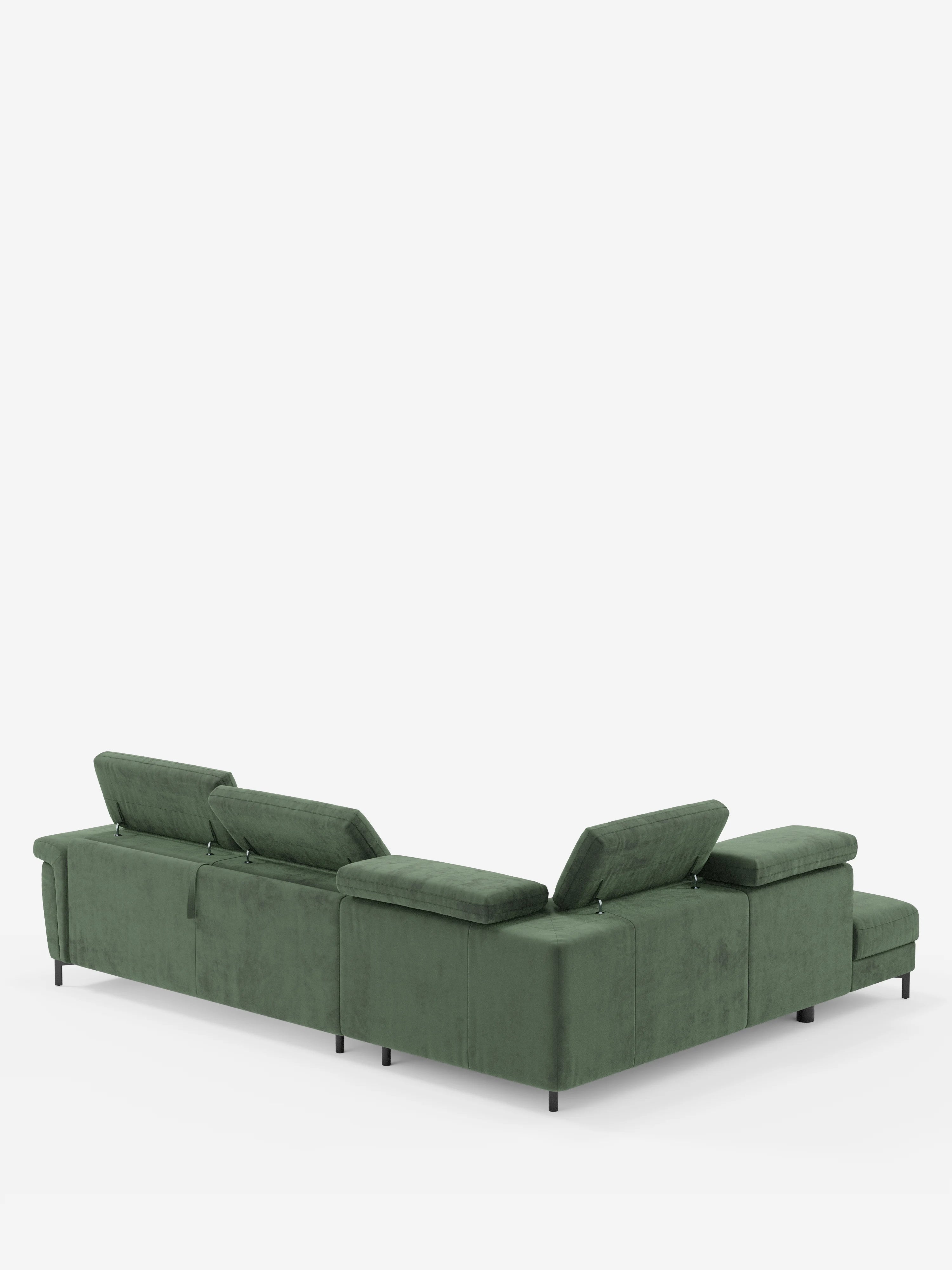 Capri canapé d'angle convertible avec Têtières Réglables et Matelas haute performance en Tissu Effet Velours Détachable T30