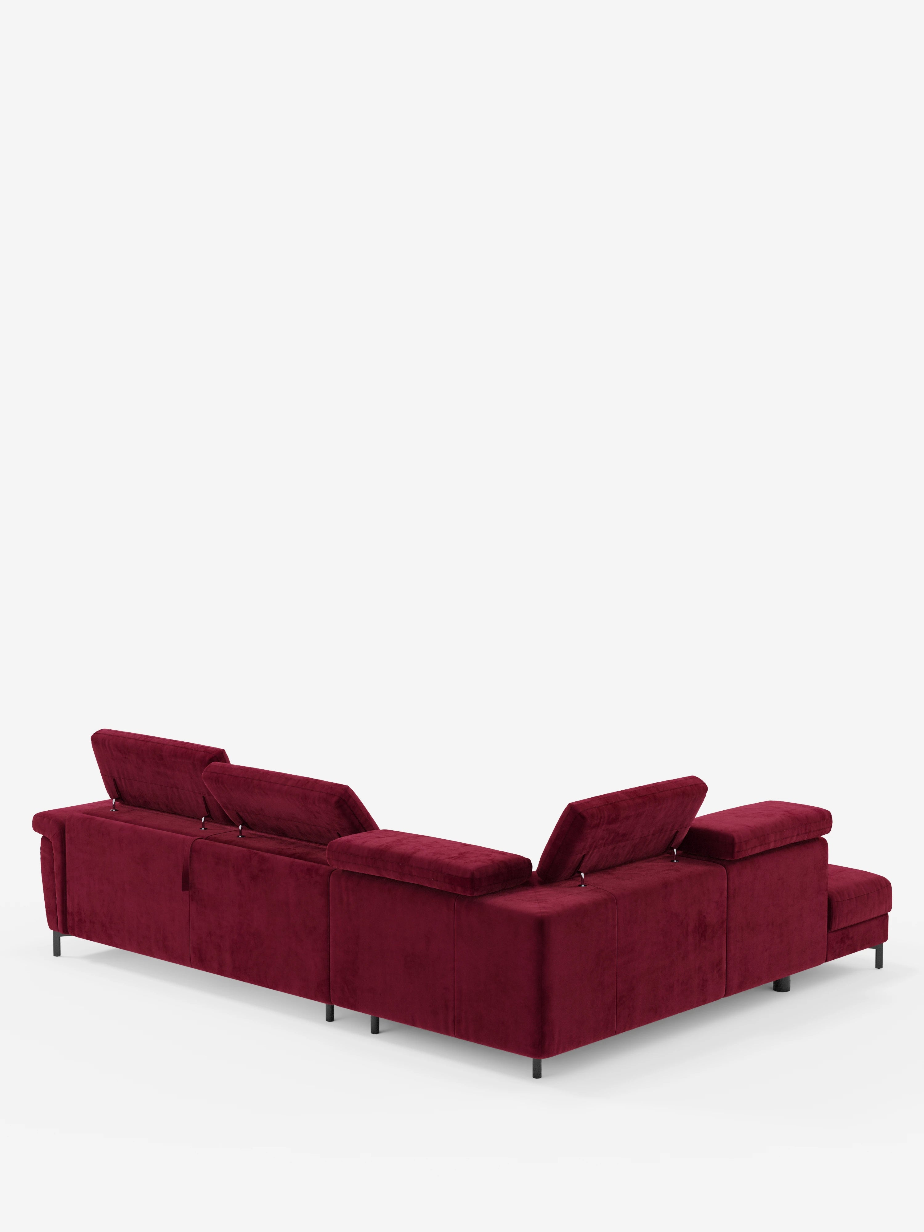 Capri canapé d'angle convertible avec Têtières Réglables et Matelas haute performance en Tissu Effet Velours Détachable T30