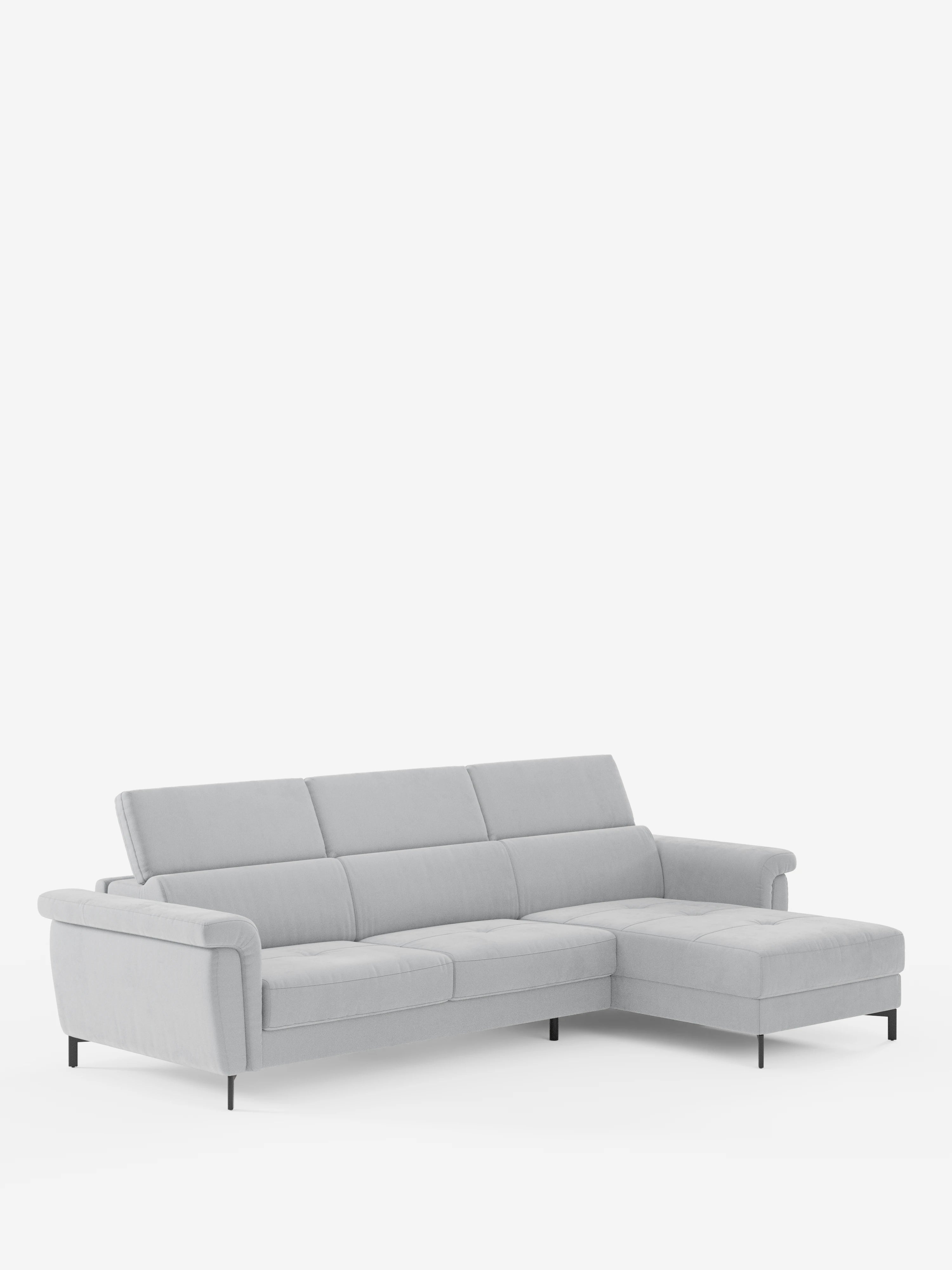 Capri canapé convertible avec méridienne coffre et têtières réglables - Tissu Effet Velours Détachable T30