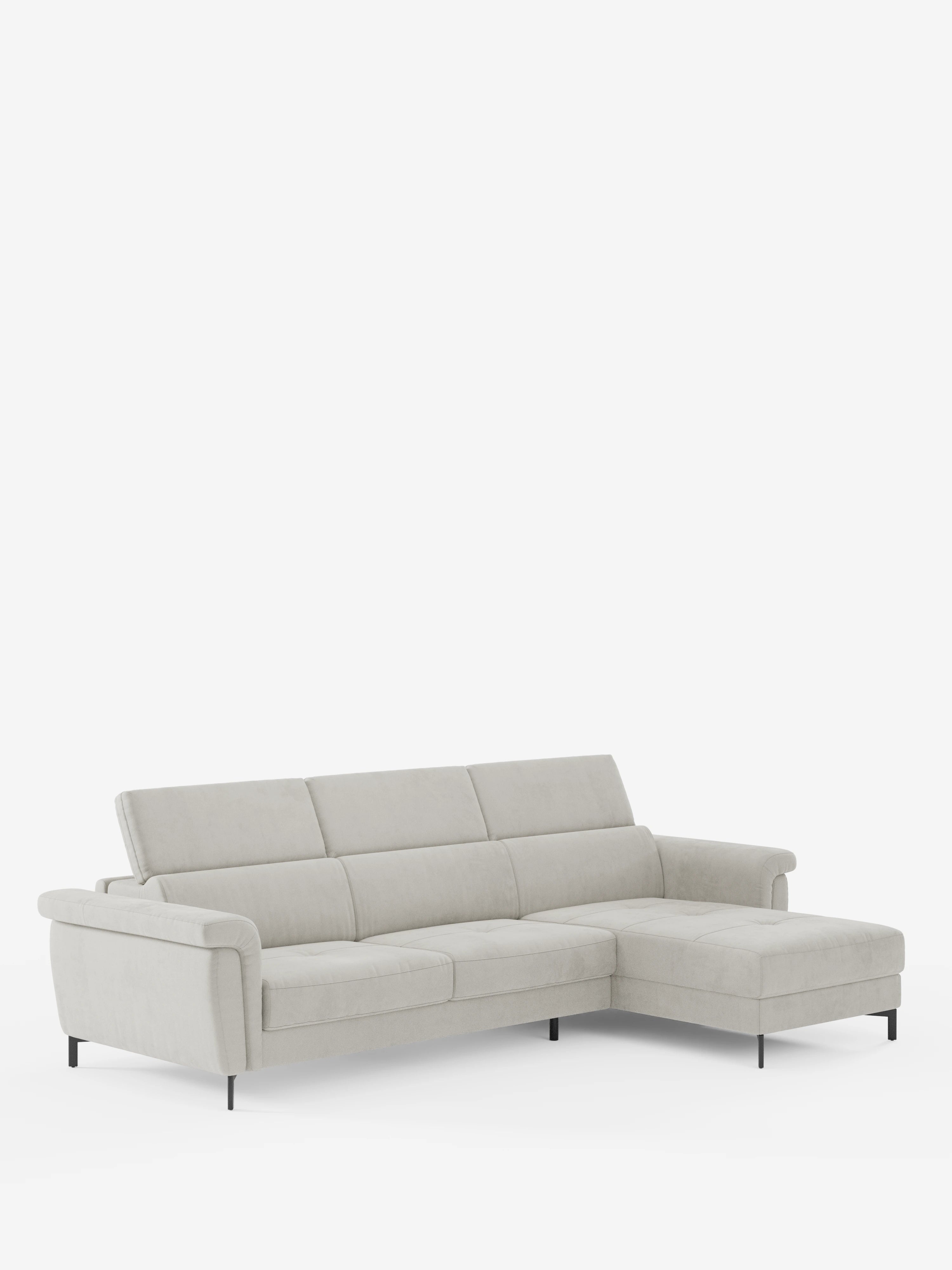 Capri canapé convertible avec méridienne coffre et têtières réglables - Tissu Effet Velours Détachable T30