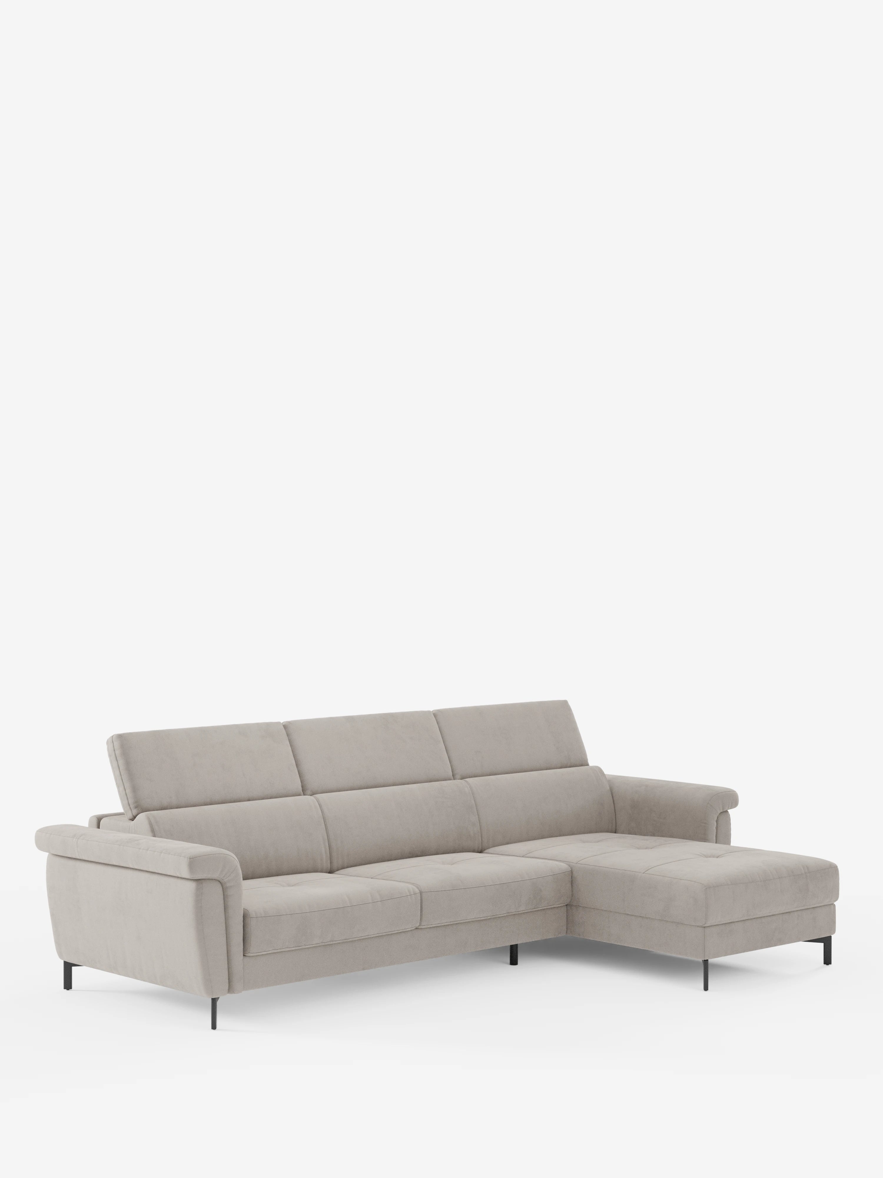 Capri canapé convertible avec méridienne coffre et têtières réglables - Tissu Effet Velours Détachable T30