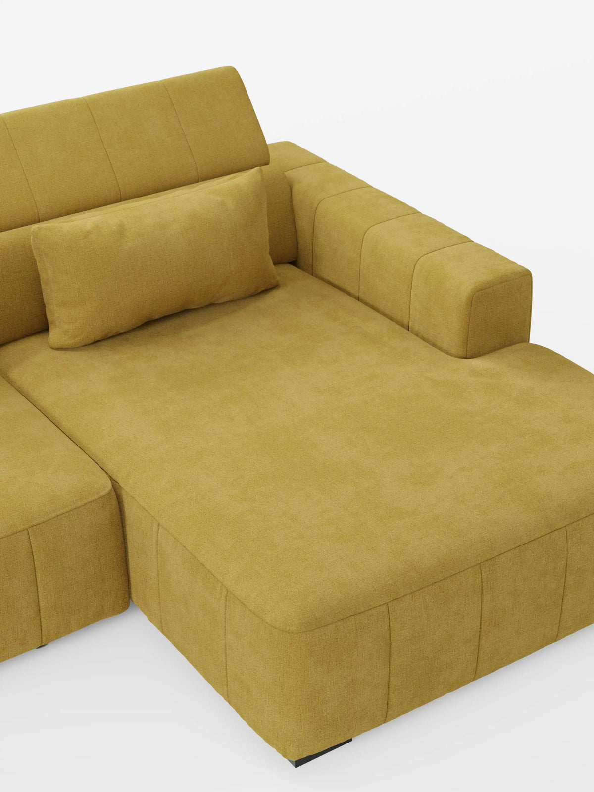 Doric Canapé d’angle avec méridienne et assises extensibles avec relax électrique - appuie-têtes inclinables en tissu anti-taches T23