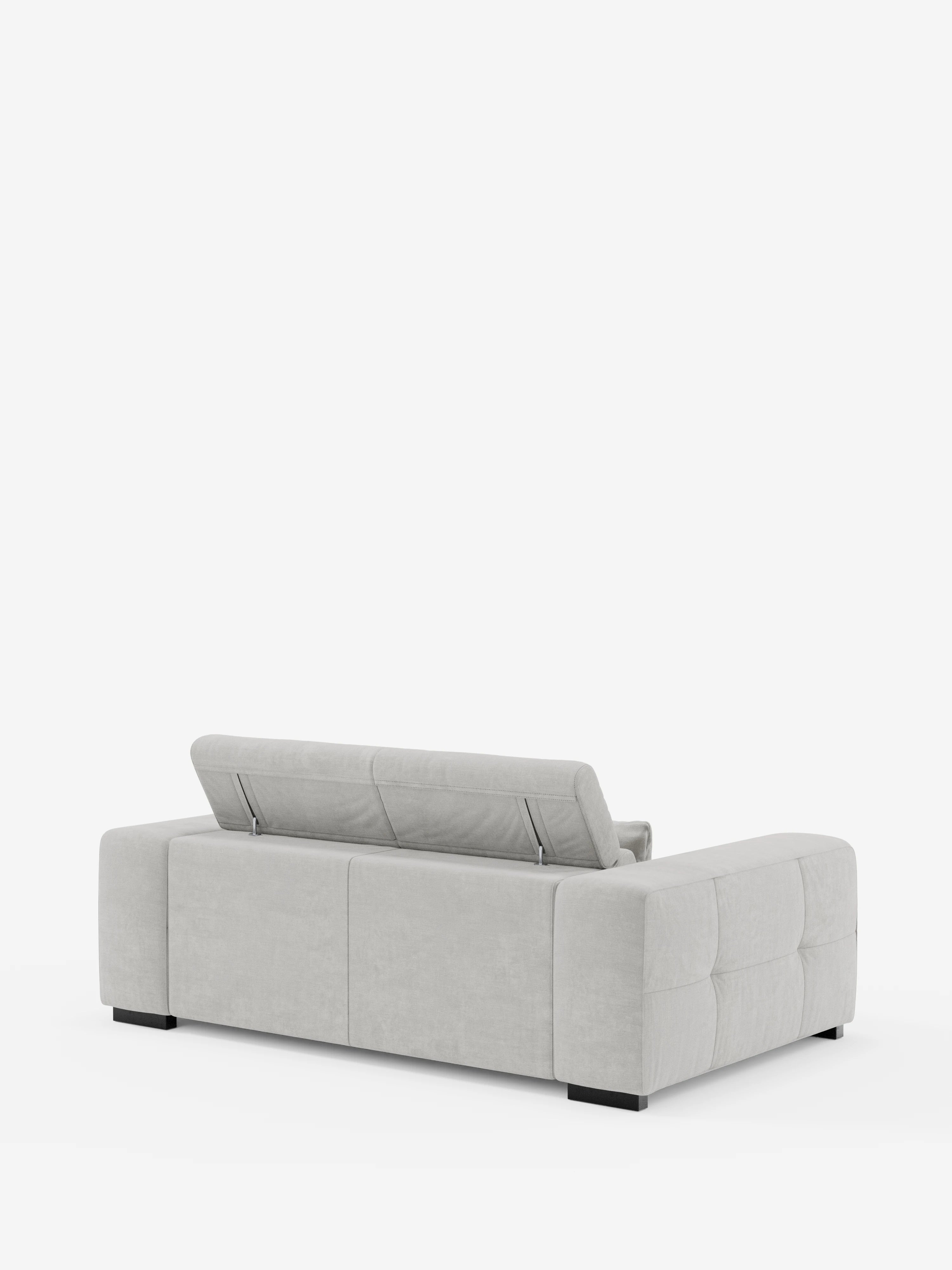 Monarch Canapé avec relaxation électrique pour allongement des assises et appuie-tête inclinable en tissu doux anti-taches T31