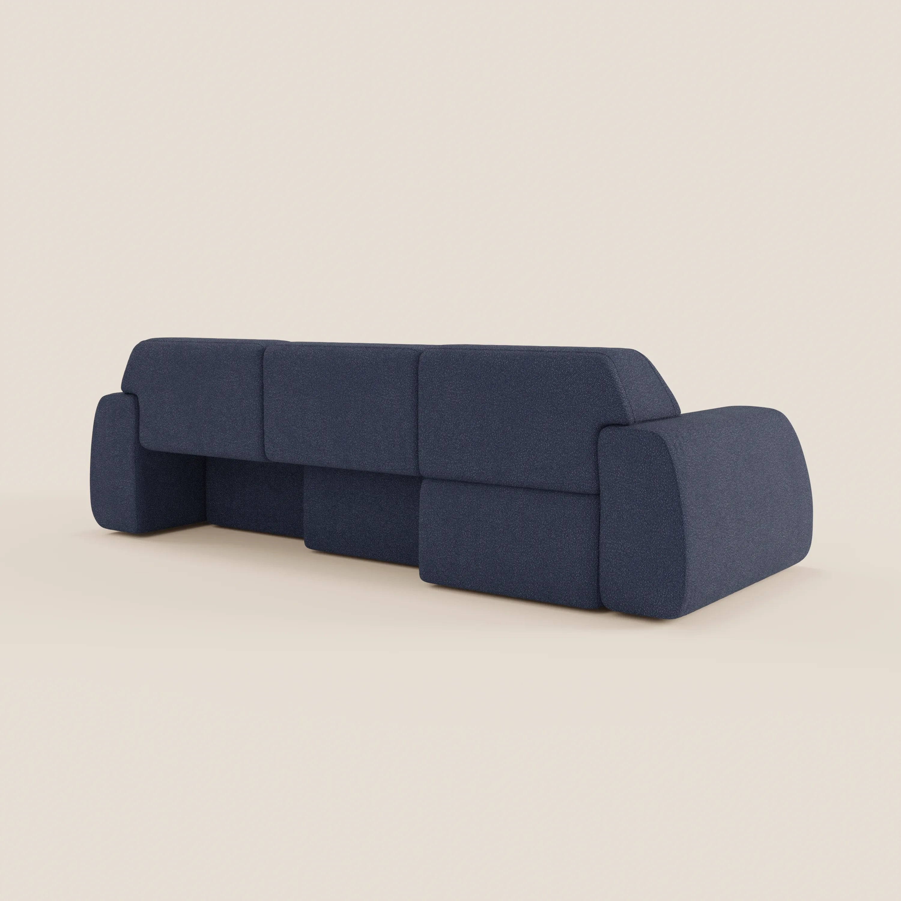 Orbit divano con 3 sedute scorrevoli e allungabili in tessuto effetto cotone smacchiabile T33 - divani.store