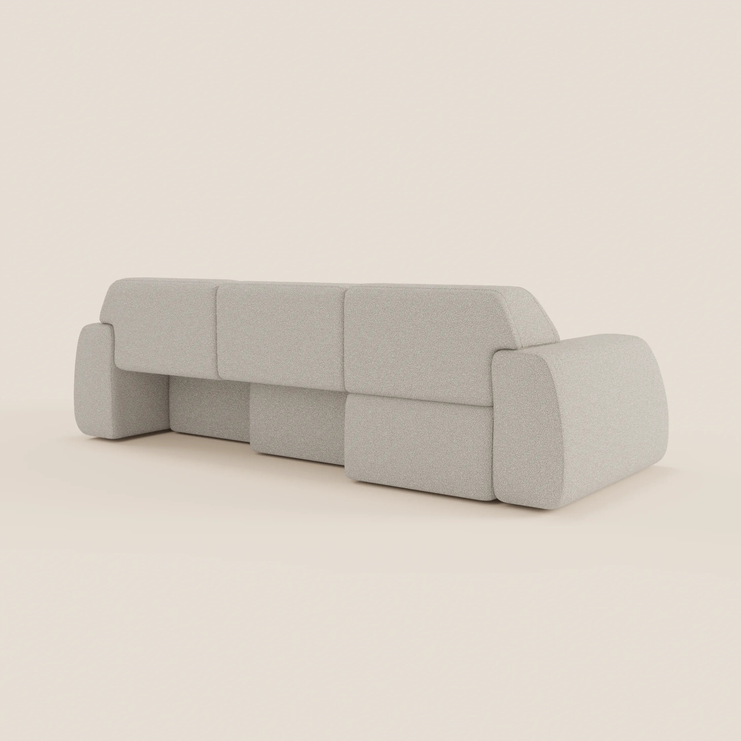 Orbit divano con 3 sedute scorrevoli e allungabili in tessuto effetto cotone smacchiabile T33 - divani.store