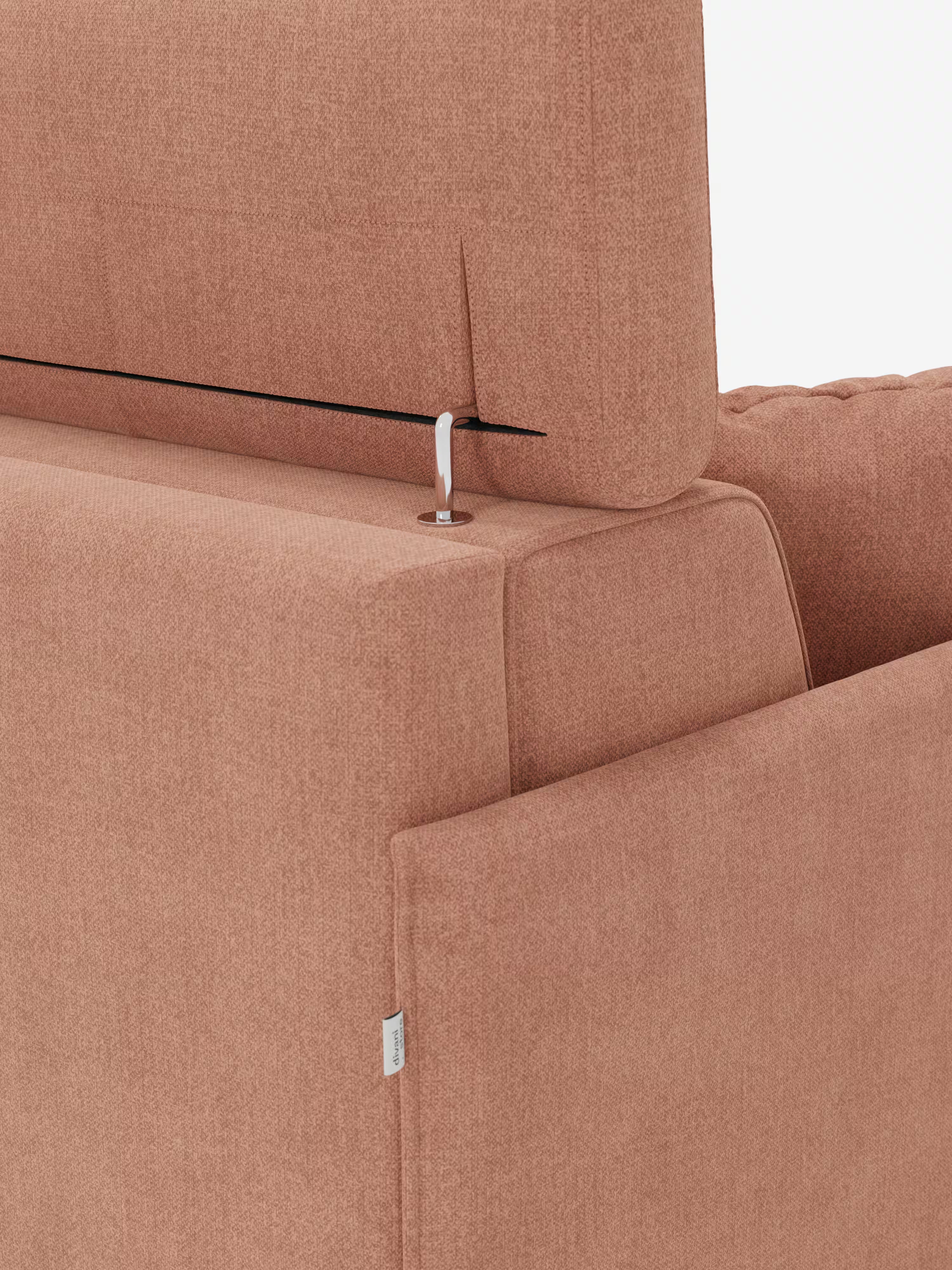 Sole Canapé d'angle convertible avec chaise longue avec coffre et têtières inclinables - tissu détachable T23