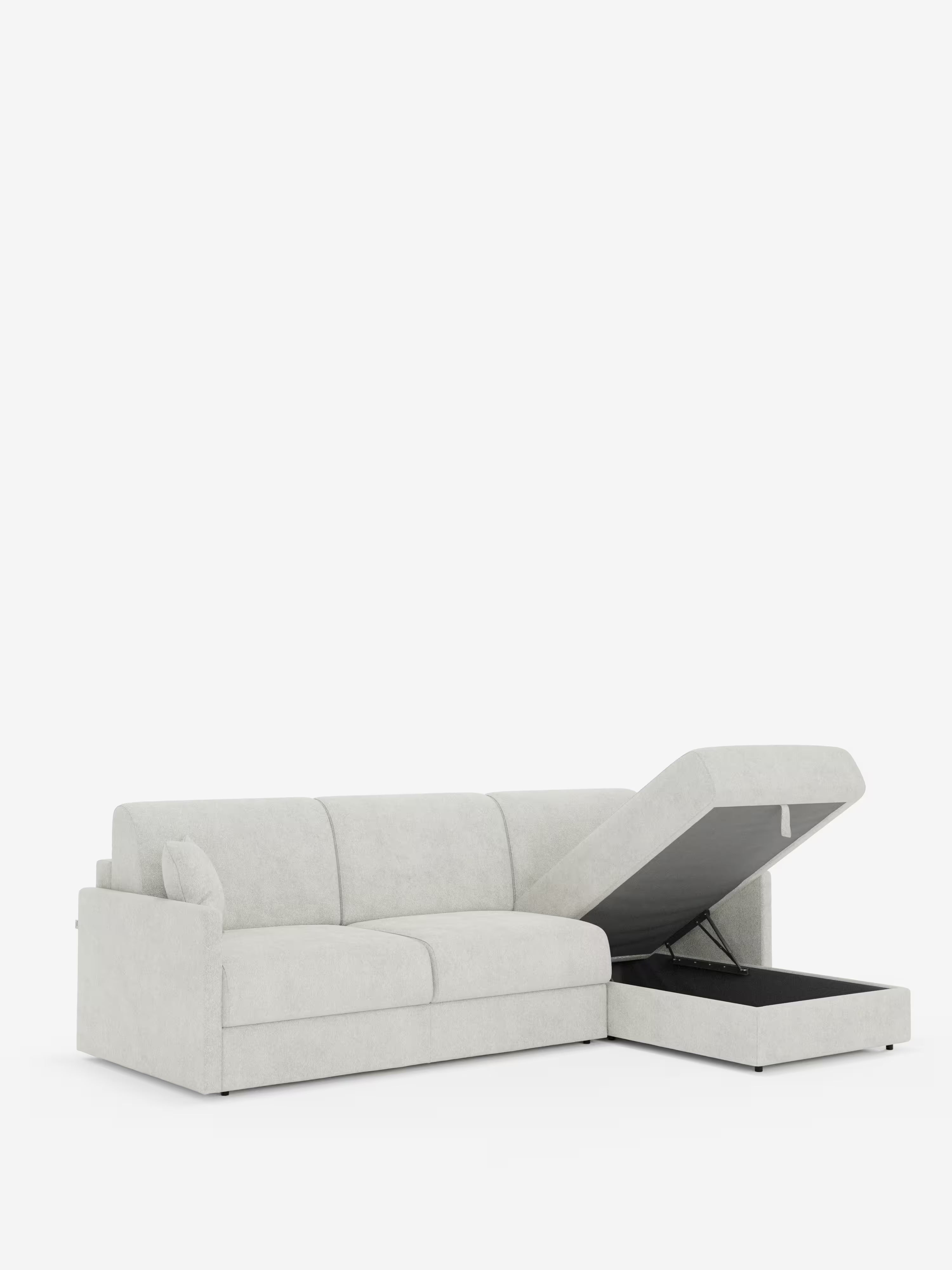 Tommy Divano Letto con penisola contenitore - design minimal e sfoderabile in tessuto smacchiabile simil cotone T33