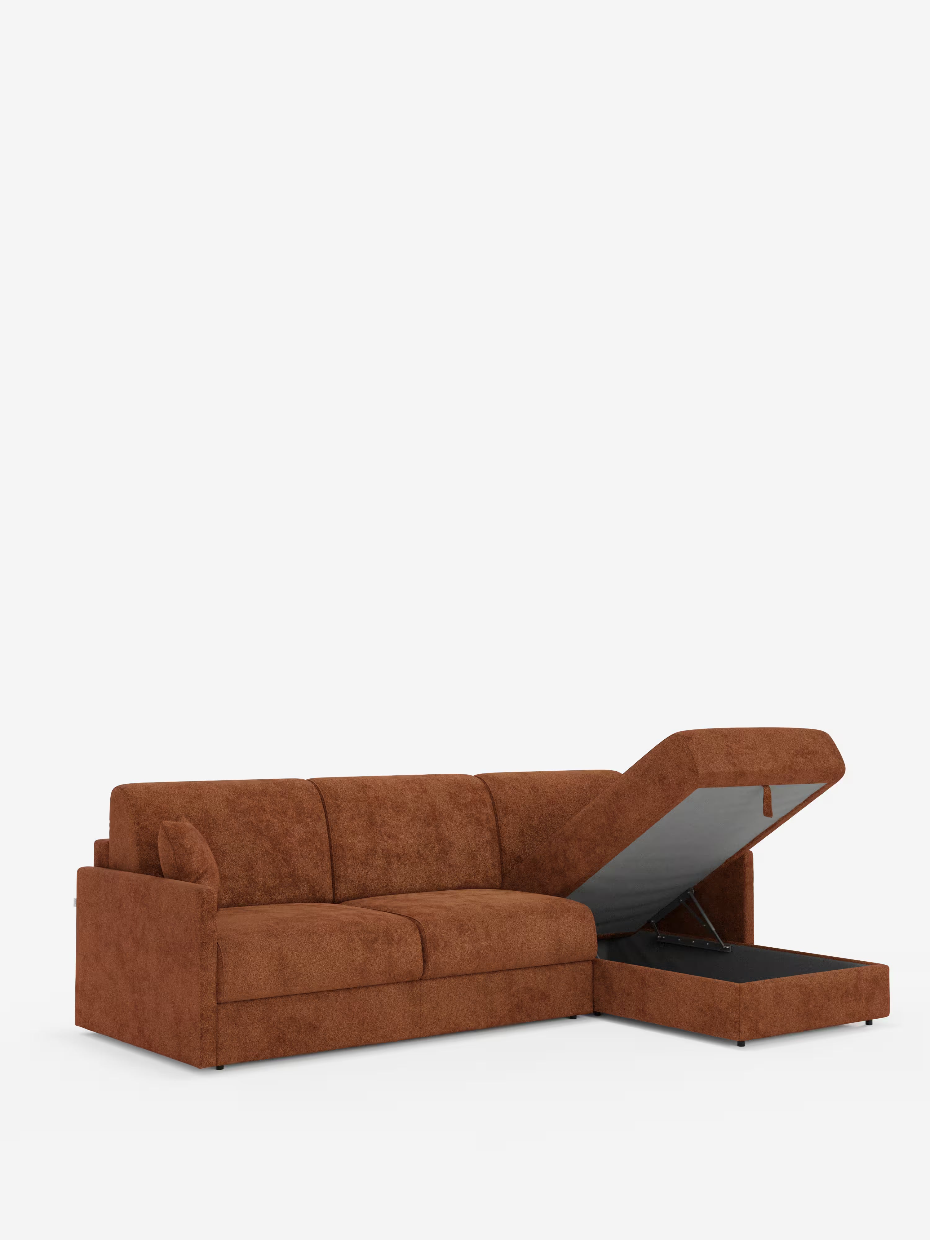 Tommy Divano Letto con penisola contenitore - design minimal e sfoderabile in tessuto smacchiabile simil cotone T33