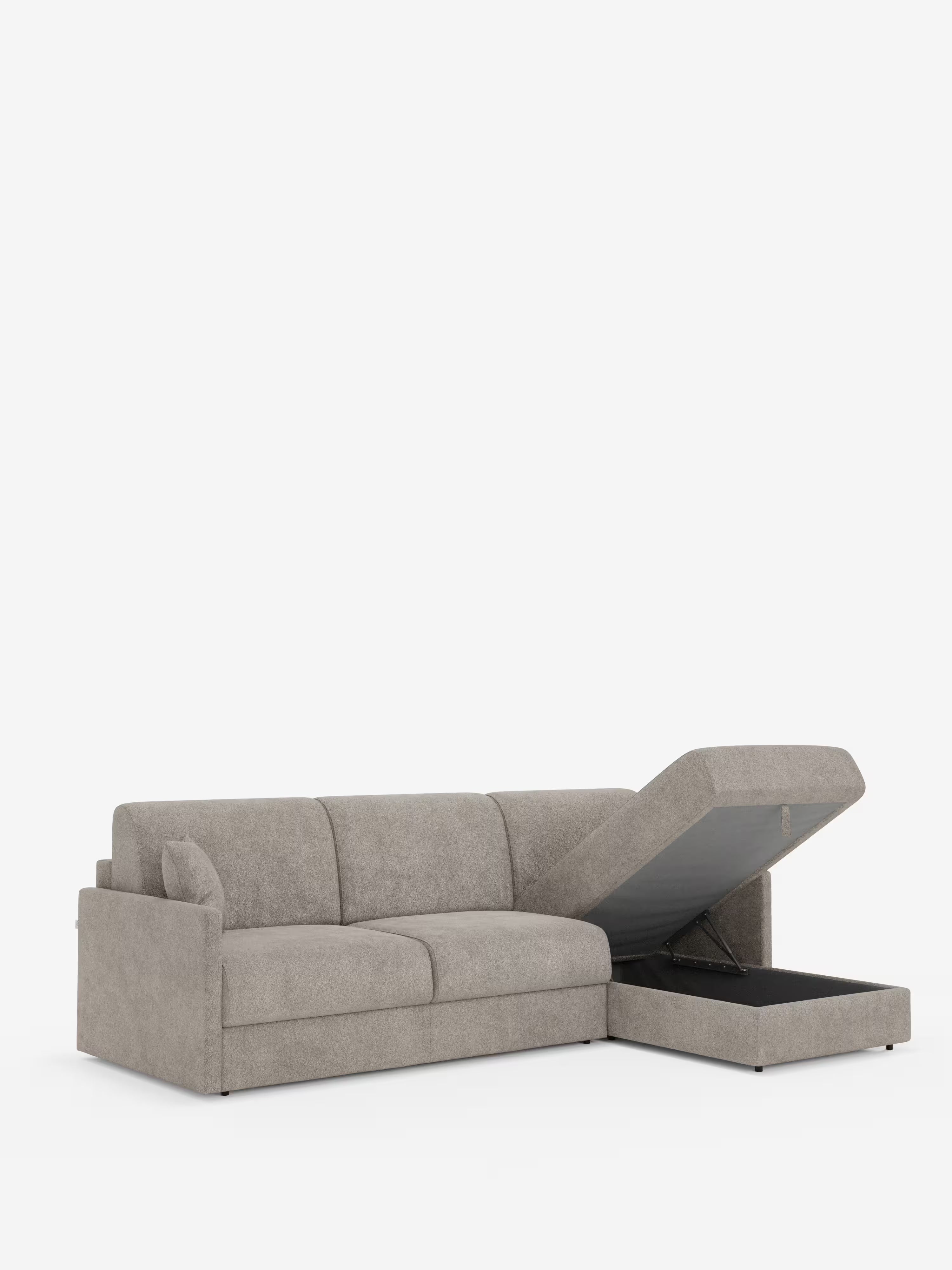 Tommy Divano Letto con penisola contenitore - design minimal e sfoderabile in tessuto smacchiabile simil cotone T33