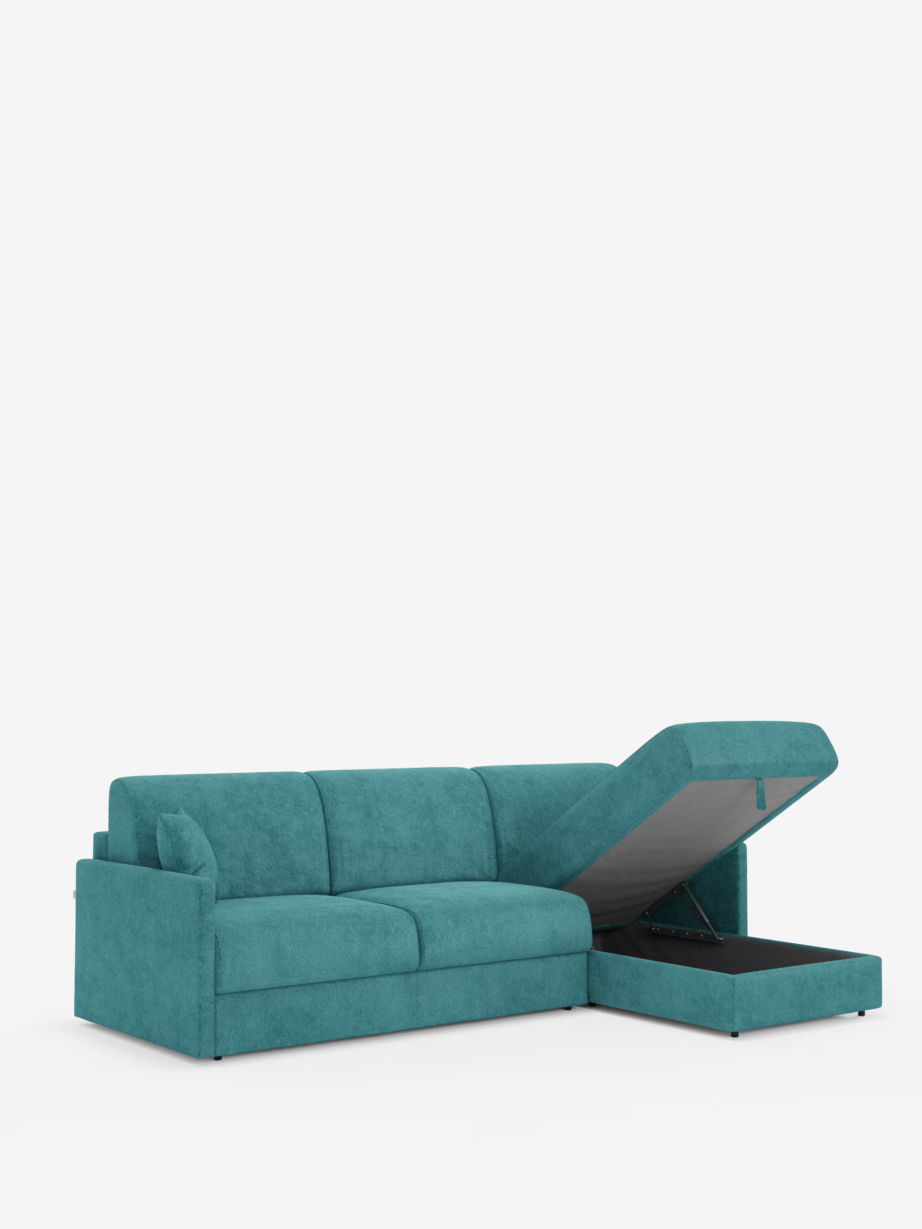 Tommy Divano Letto con penisola contenitore - design minimal e sfoderabile in tessuto smacchiabile simil cotone T33