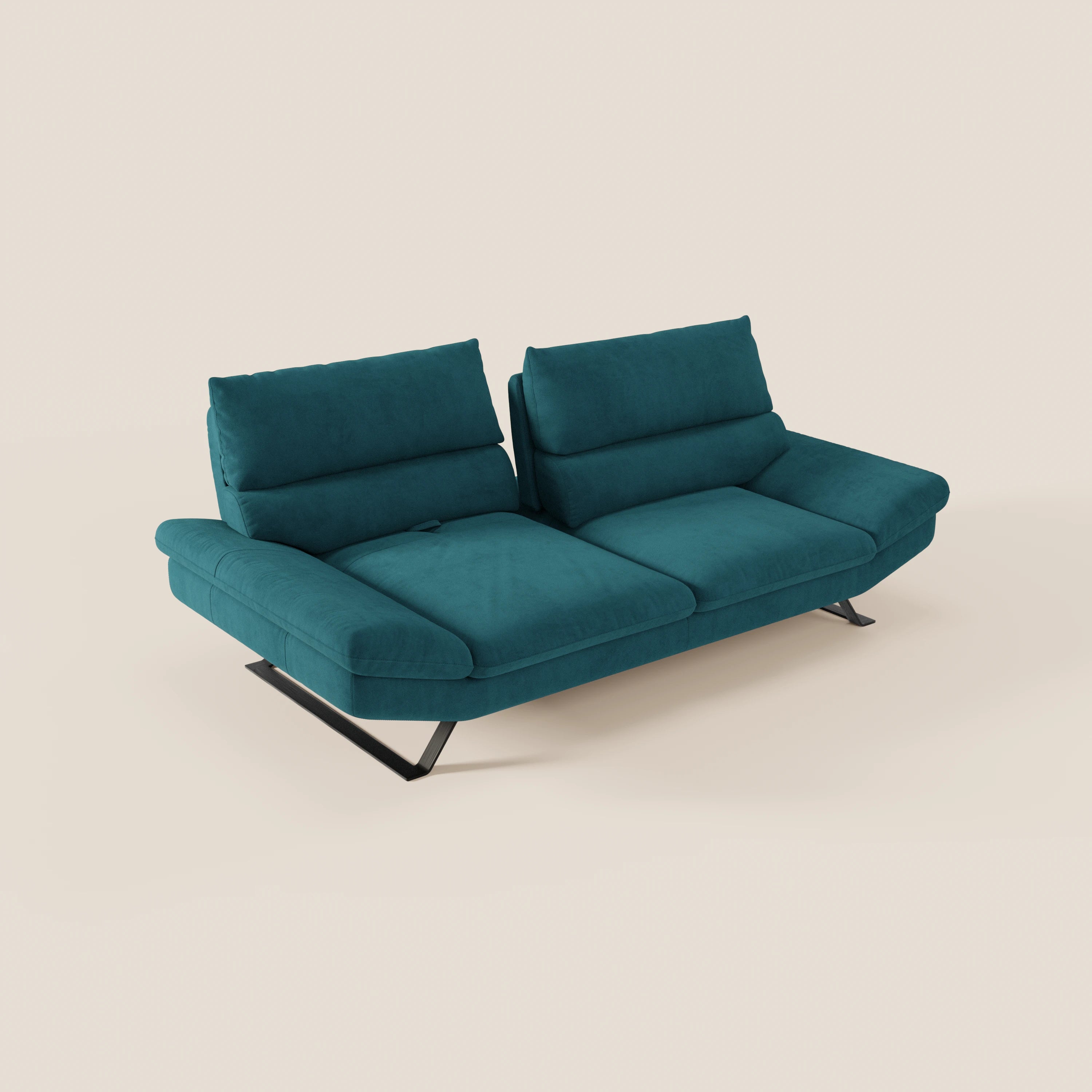 Eclipse Divano dal design moderno 2 e 3 posti con schienali traslanti - piedini alti in elegante microfibra smacchiabile T11 - divani.store