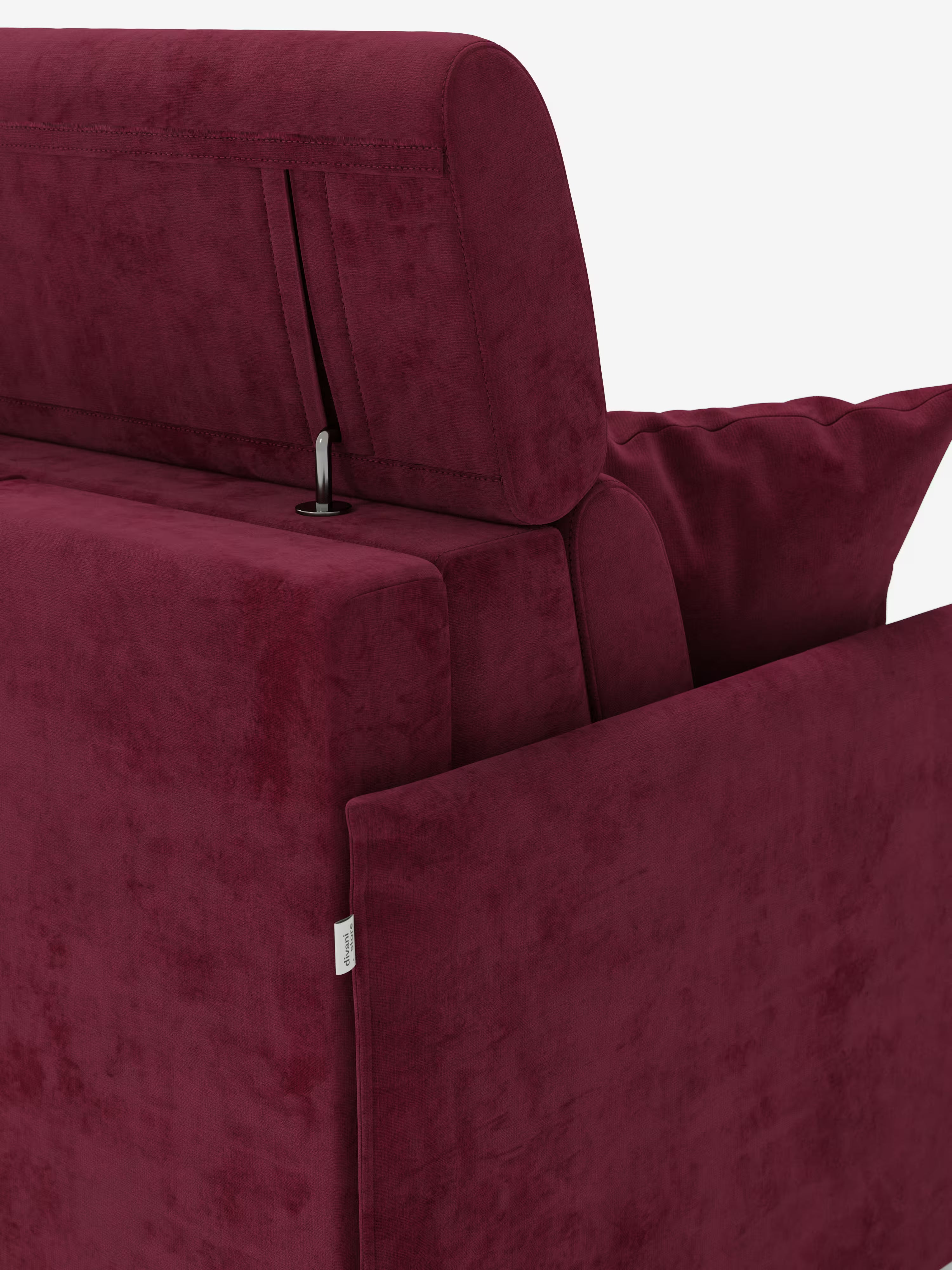 Miryam canapé convertible d'angle compact - têtières inclinables et méridienne coffre en tissu détachable T31