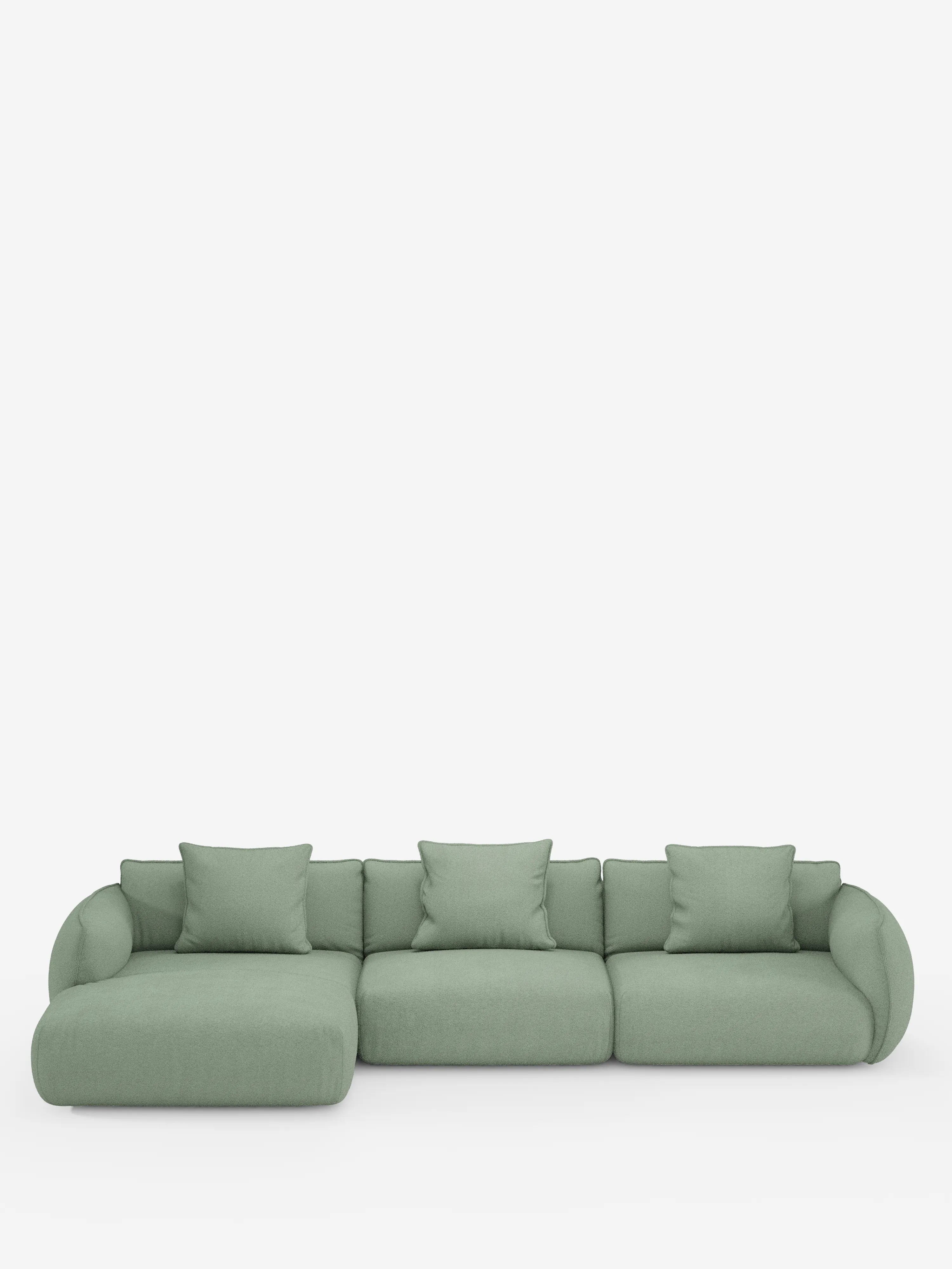 Nimbus canapé d’angle avec méridienne modulable en tissu doux effet coton détachable T33