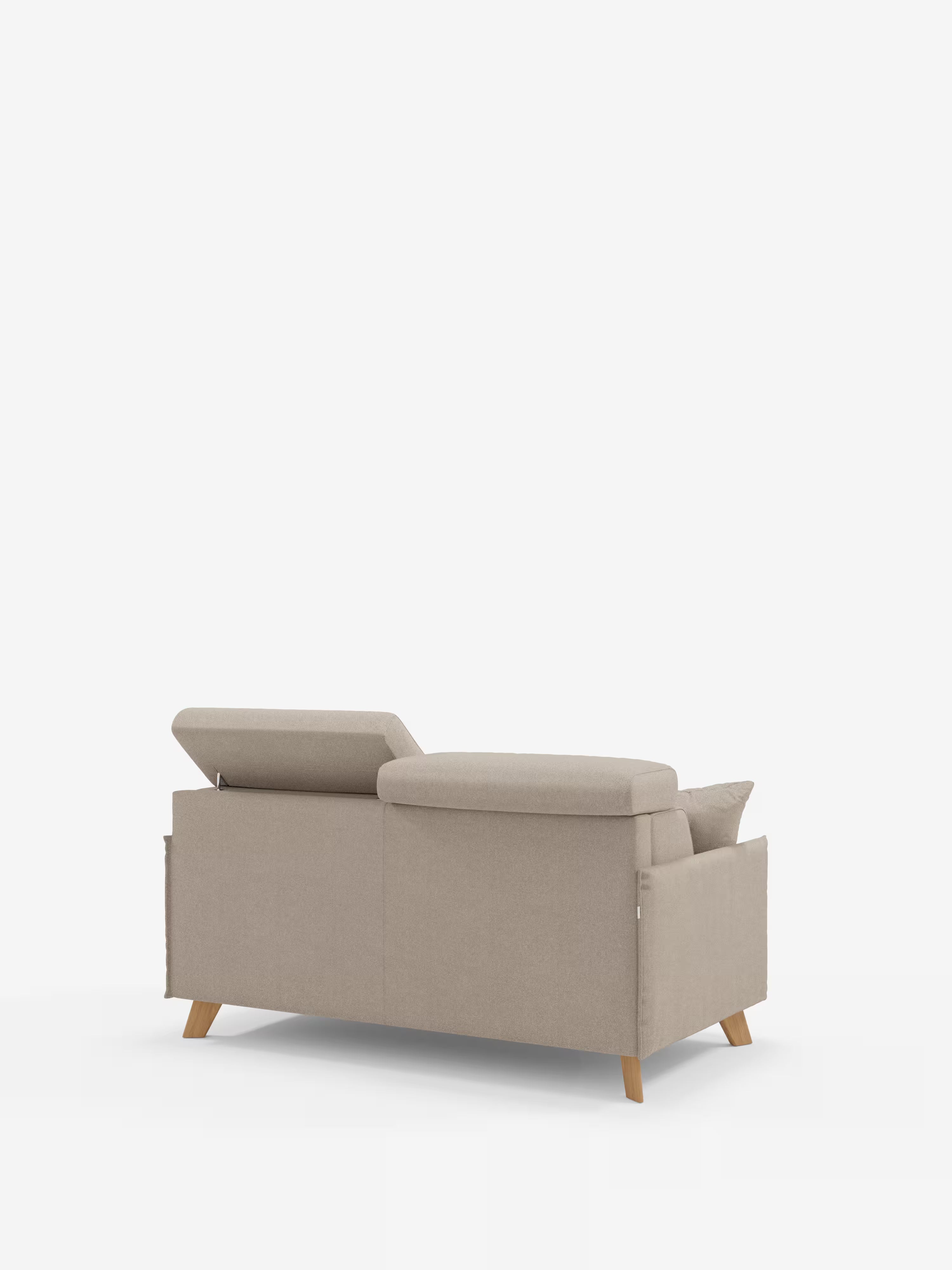 Sole canapé-lit double au design compact – appuie-têtes inclinables et 100% déhoussable en tissu anti-taches T23