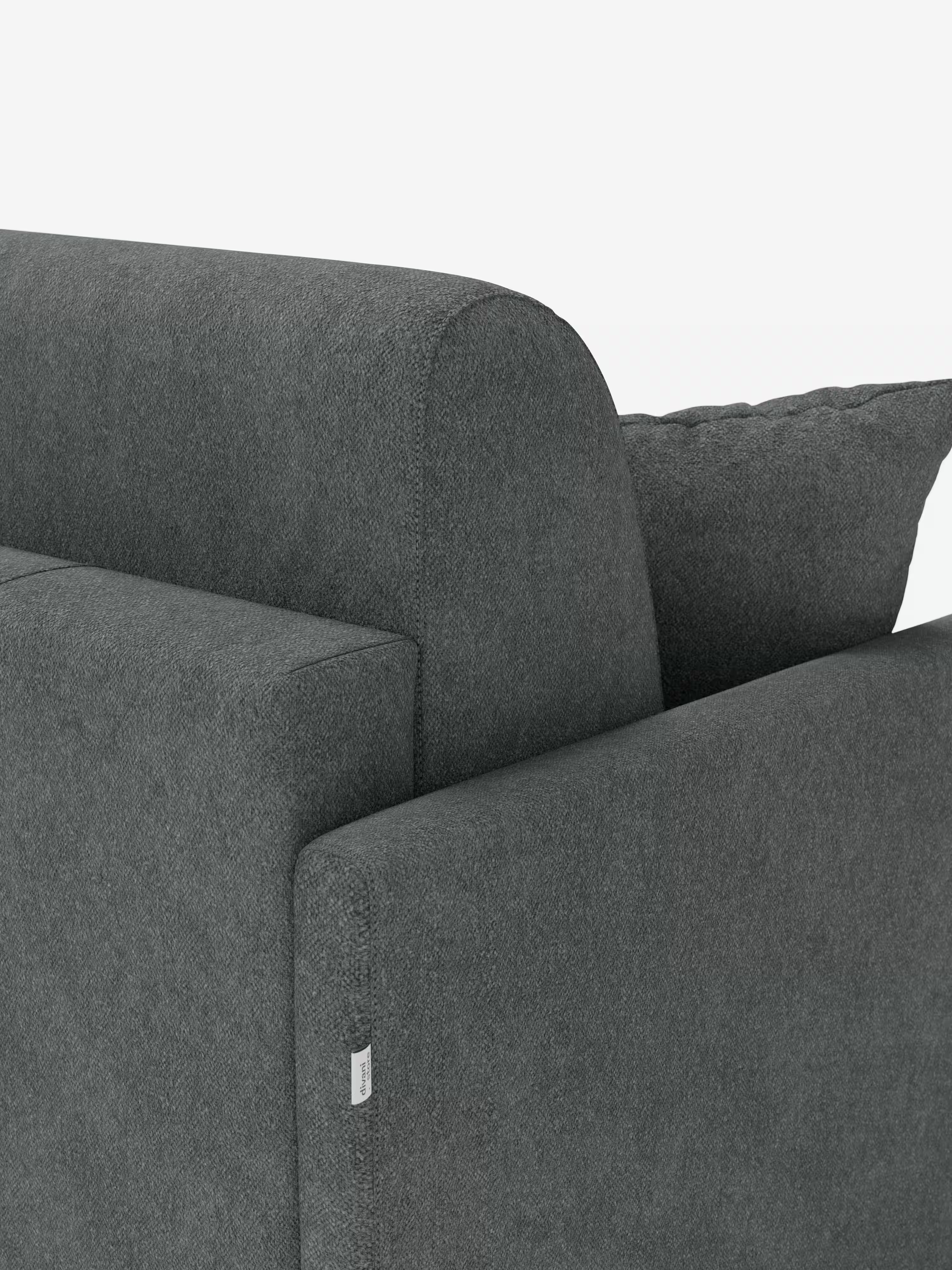 Tommy Divano Letto con penisola contenitore - design minimal e sfoderabile in tessuto smacchiabile simil cotone T33