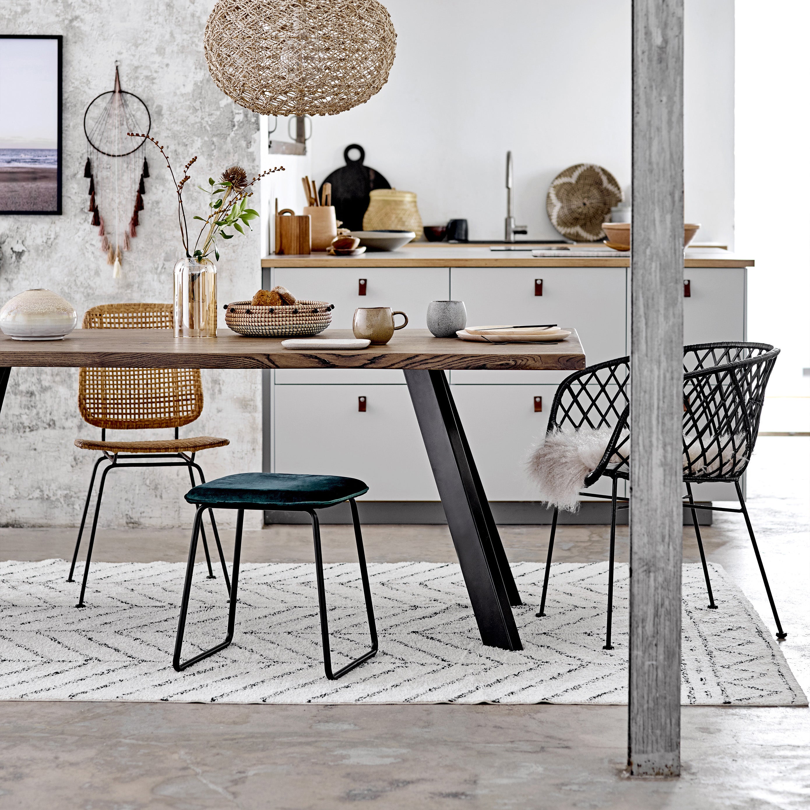 Oiva tappeto con motivo astratto in cotone naturale 300 x 200 cm - divani.store