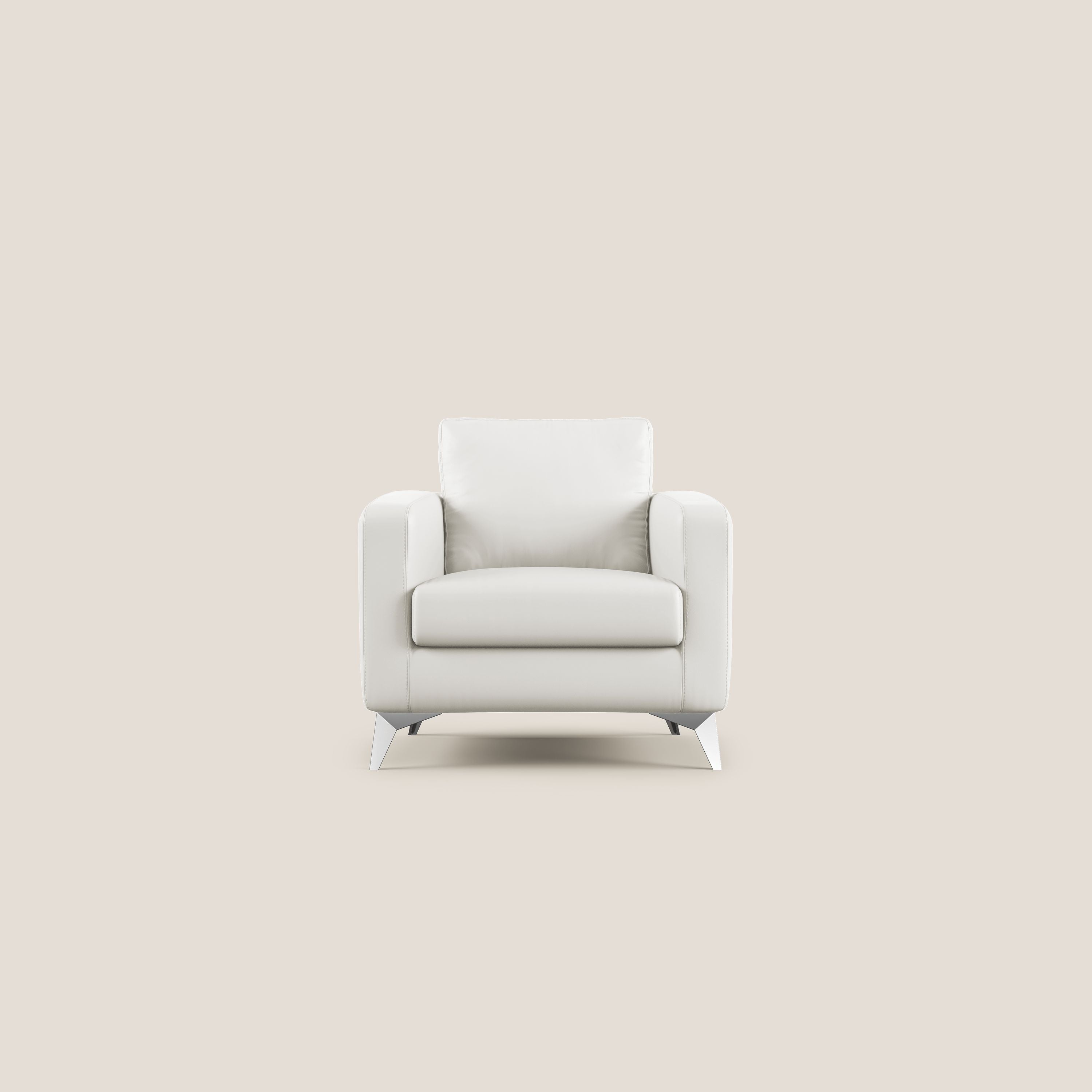 Orione Poltroncina in ecopelle moderna e impermeabile T04 bianco - divani.store
