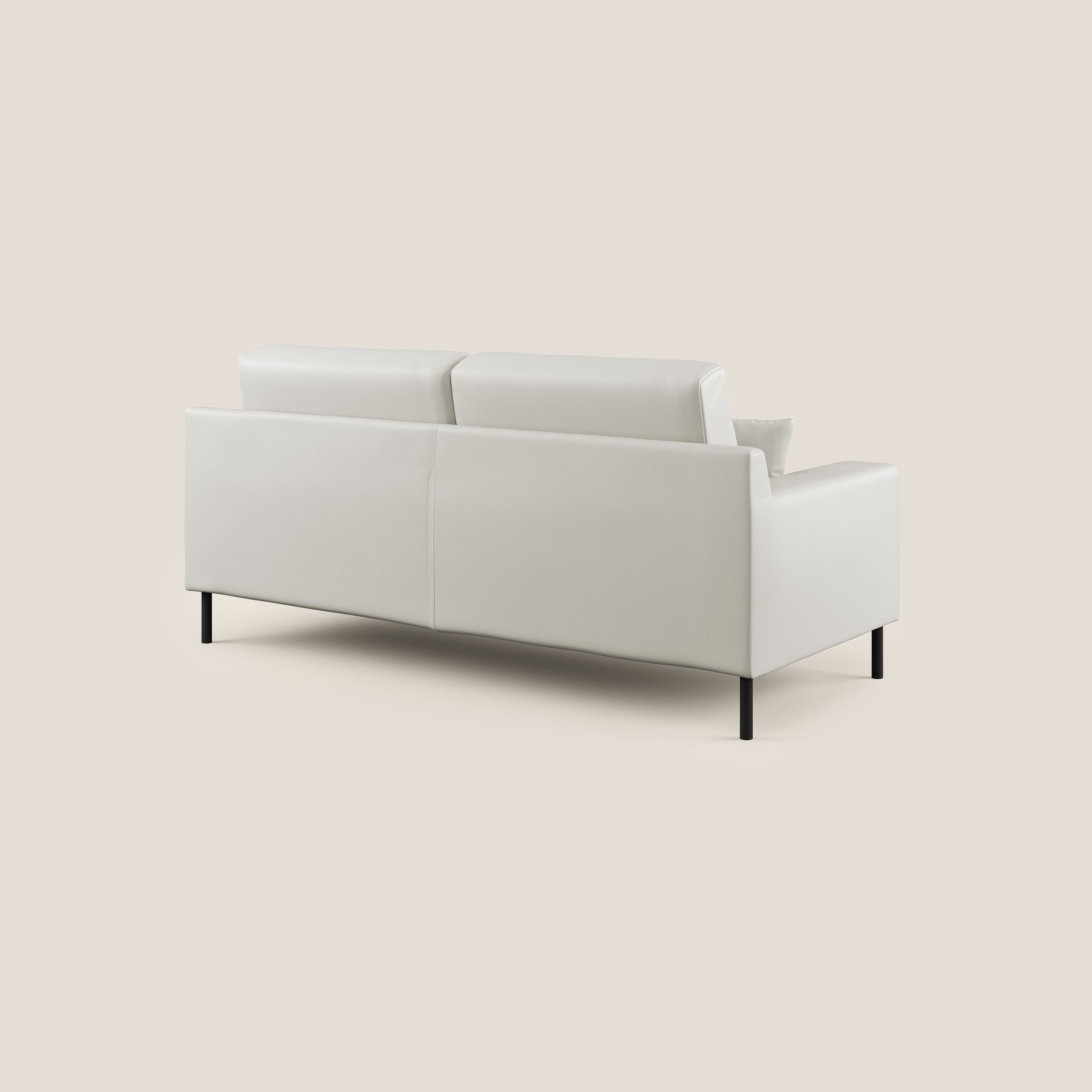 Uranio divano moderno lineare in Ecopelle impermeabile T04 bianco - divani.store