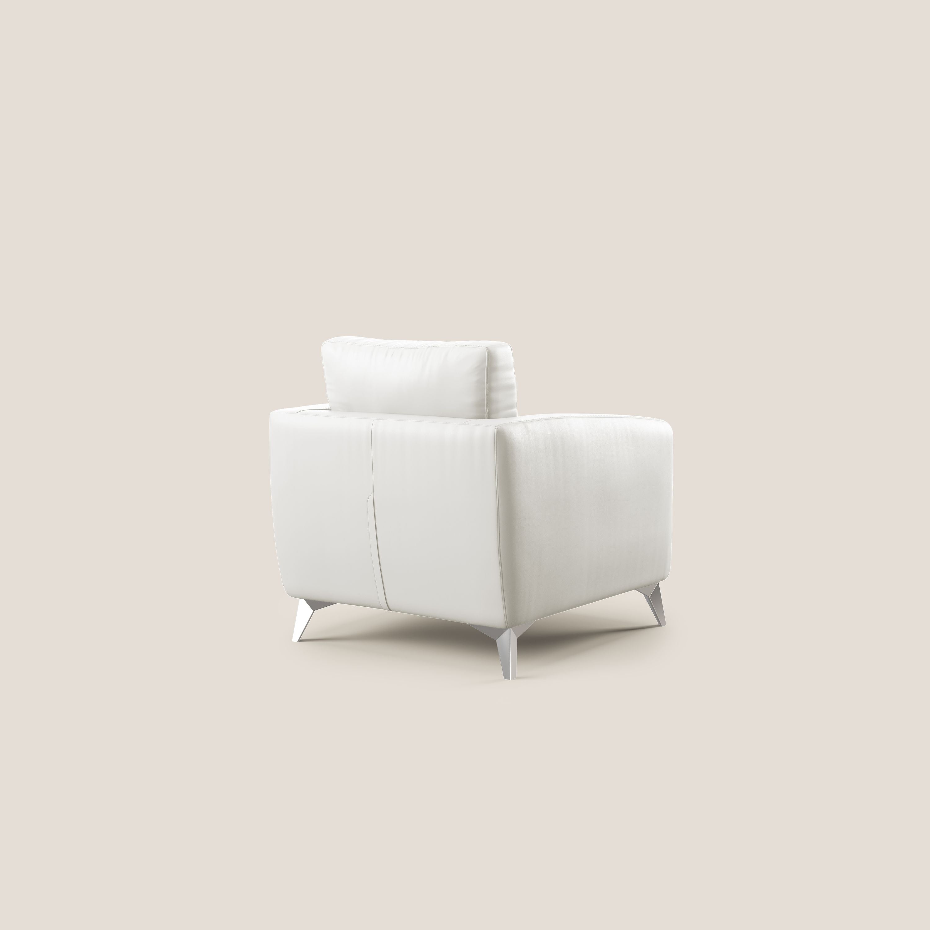Orione Poltroncina in ecopelle moderna e impermeabile T04 bianco - divani.store