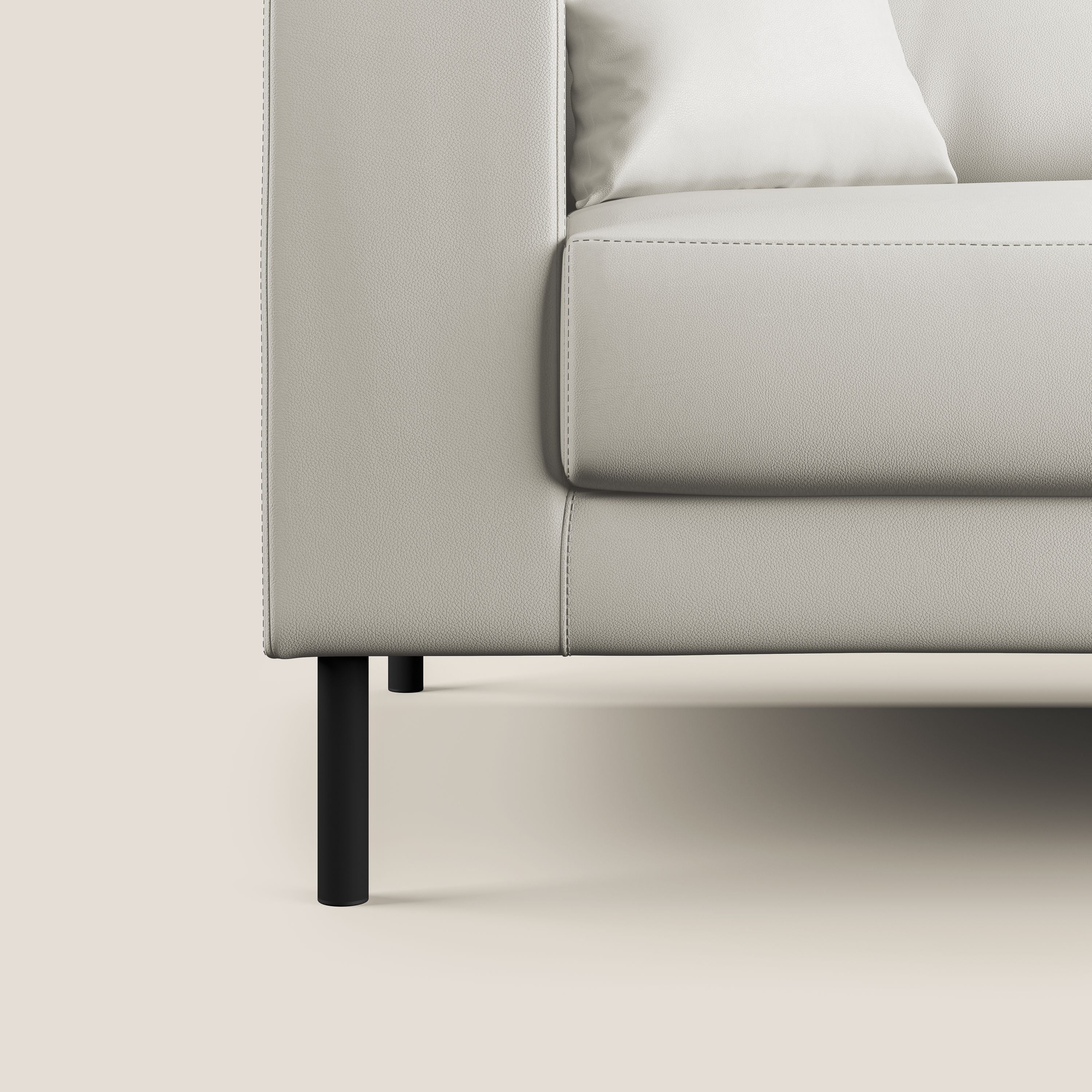 Uranio divano moderno lineare in Ecopelle impermeabile T04 bianco - divani.store