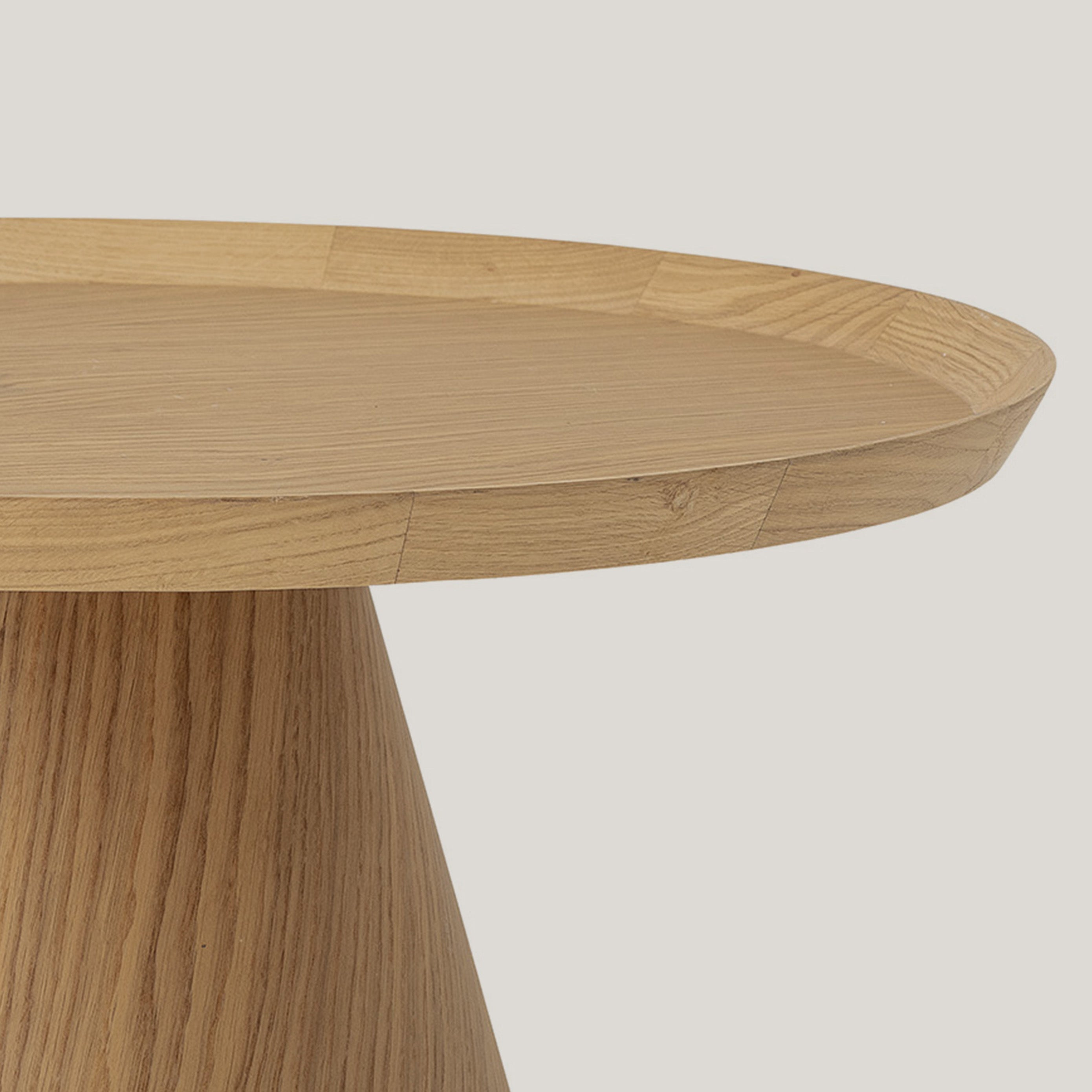 Luana tavolino da soggiorno rotondo in rovere naturale - divani.store