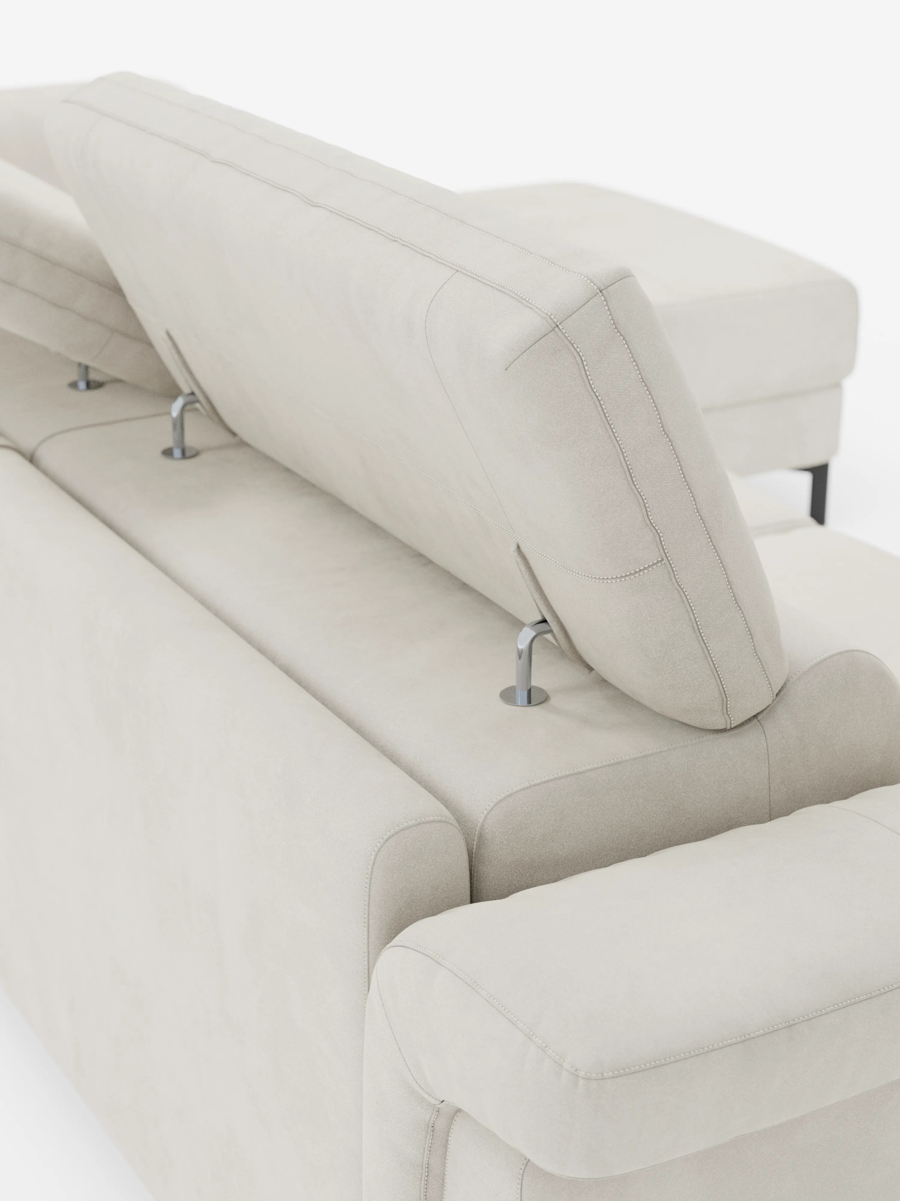 Capri canapé convertible avec méridienne coffre et têtières réglables - Tissu Effet Velours Détachable T30