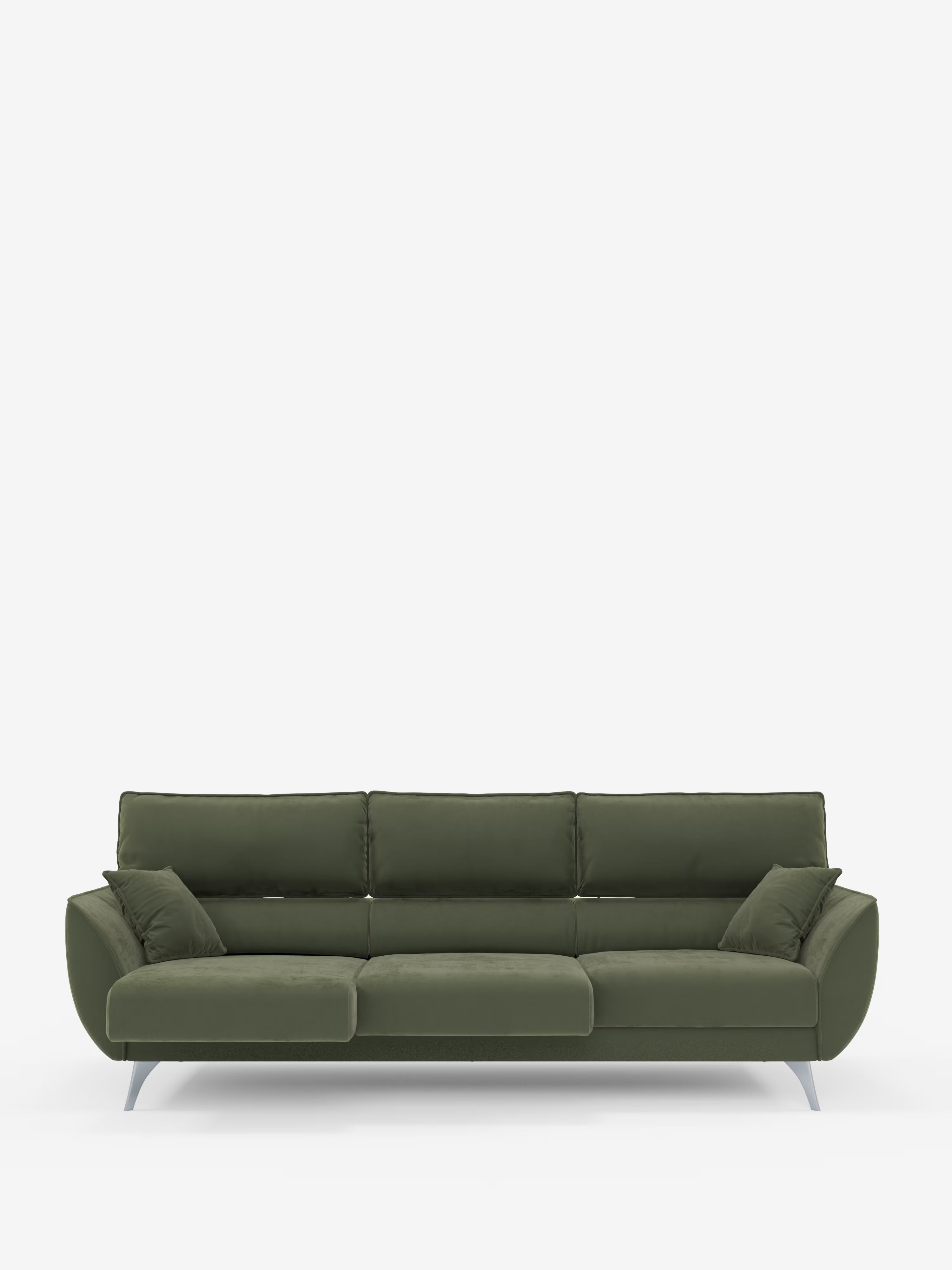 Michelangelo 4 places - Canapé avec 3 assises coulissantes et têtières réglables en tissu détachable T30