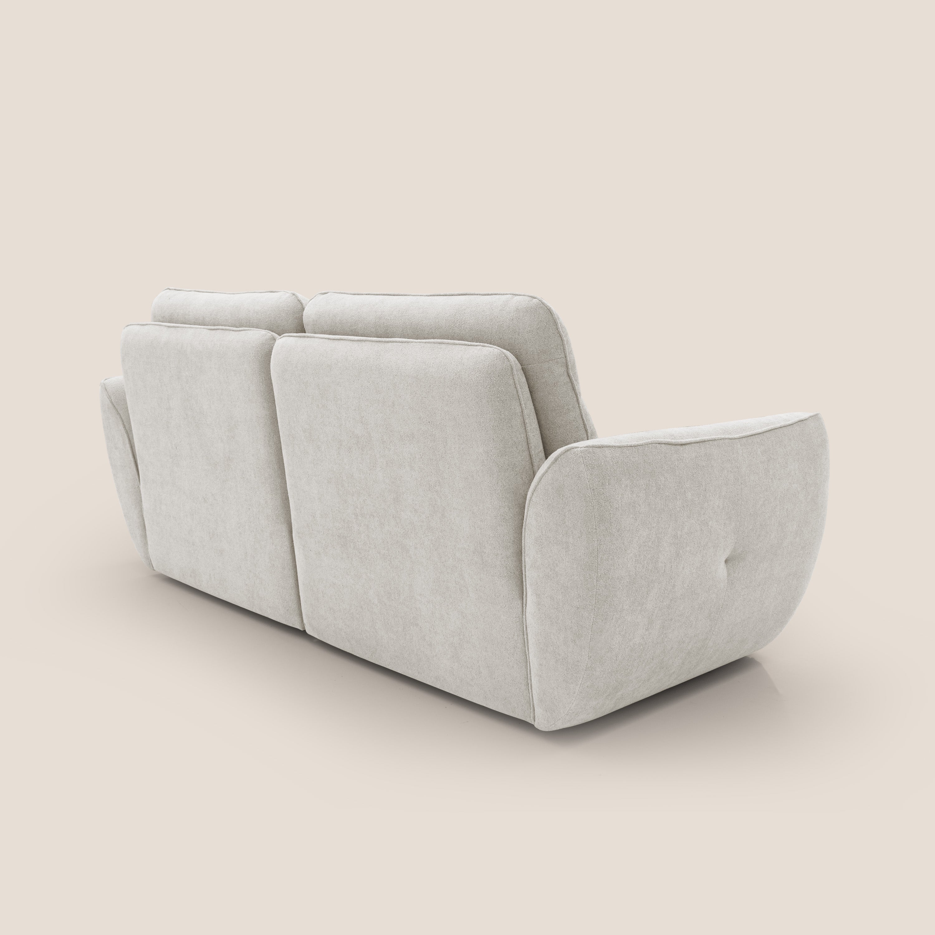 Cerbero divano 2 e 3 posti in morbido bouclé impermeabile T07 bianco - divani.store