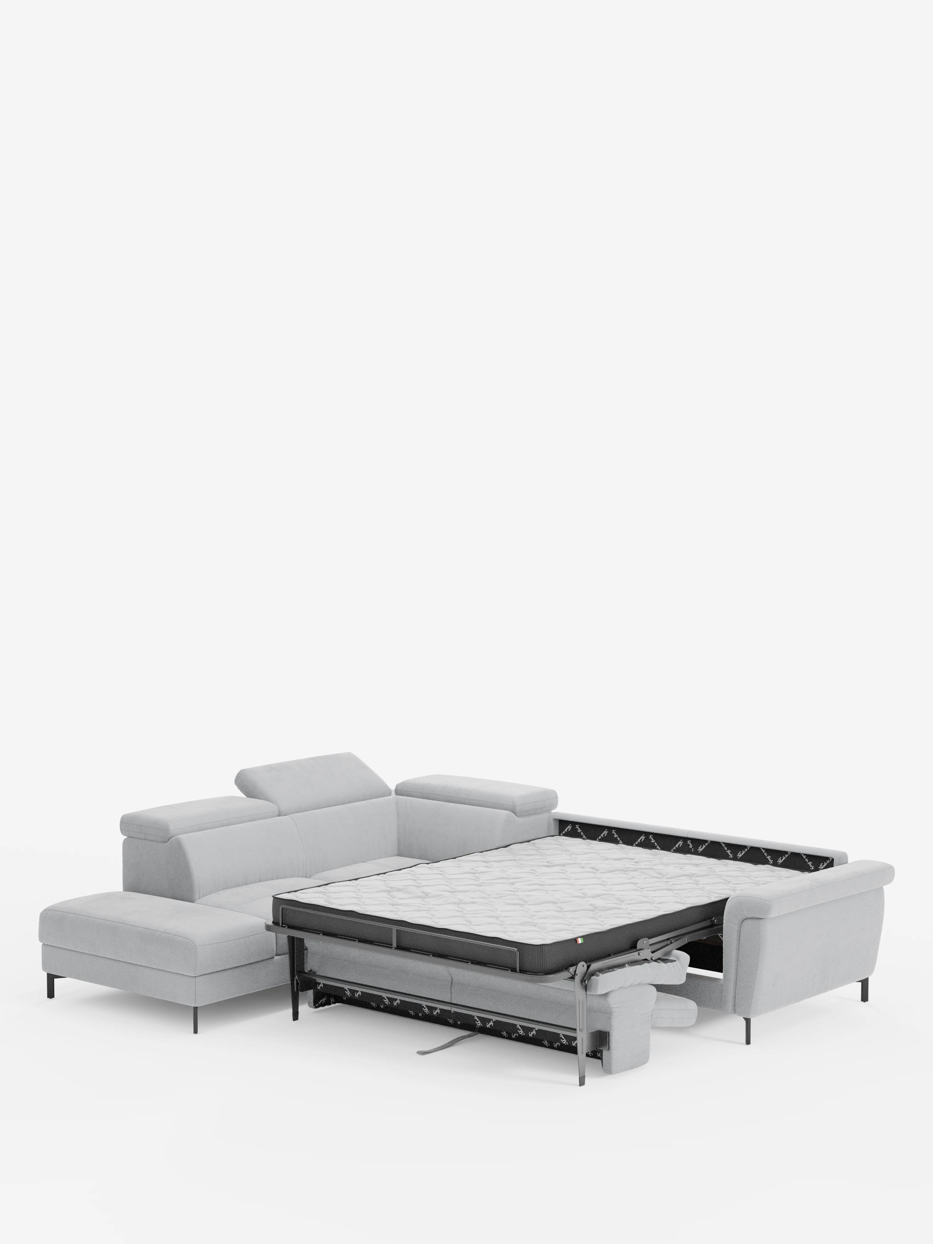 Capri canapé d'angle convertible avec Têtières Réglables et Matelas haute performance en Tissu Effet Velours Détachable T30